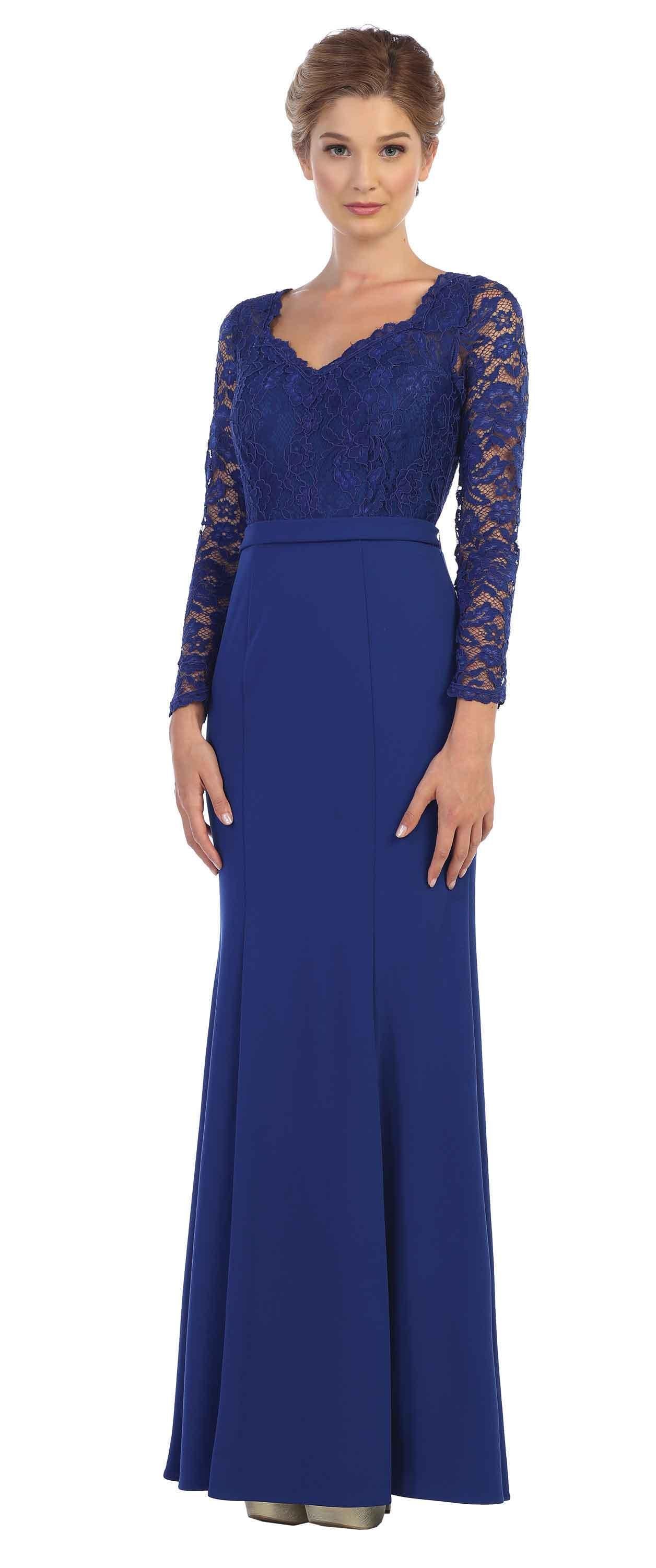 Long Sleeve Mother of the Bride Formal Dress