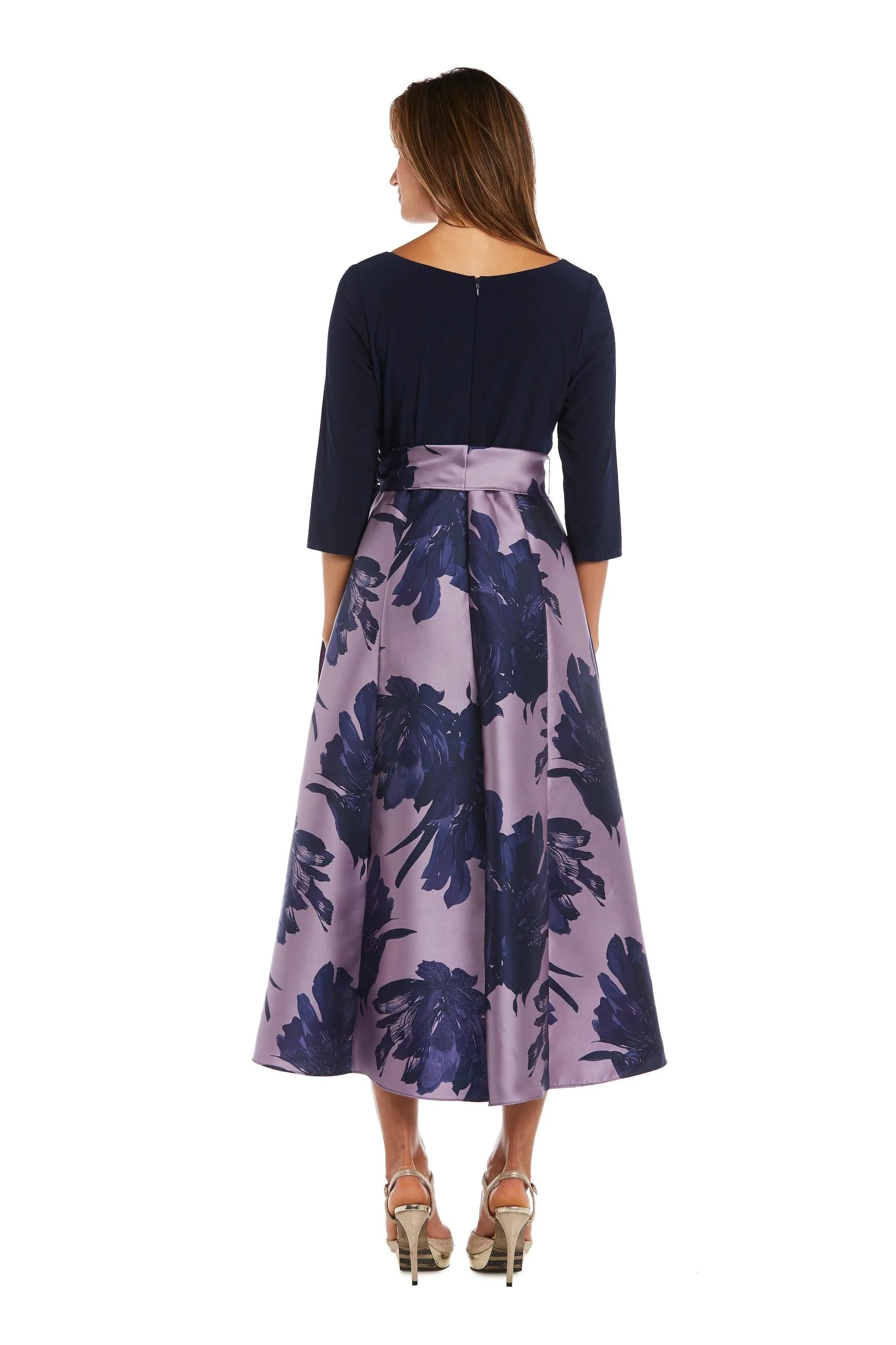 R&M Richards 3131 High Low Long Sleeve Formal Dress