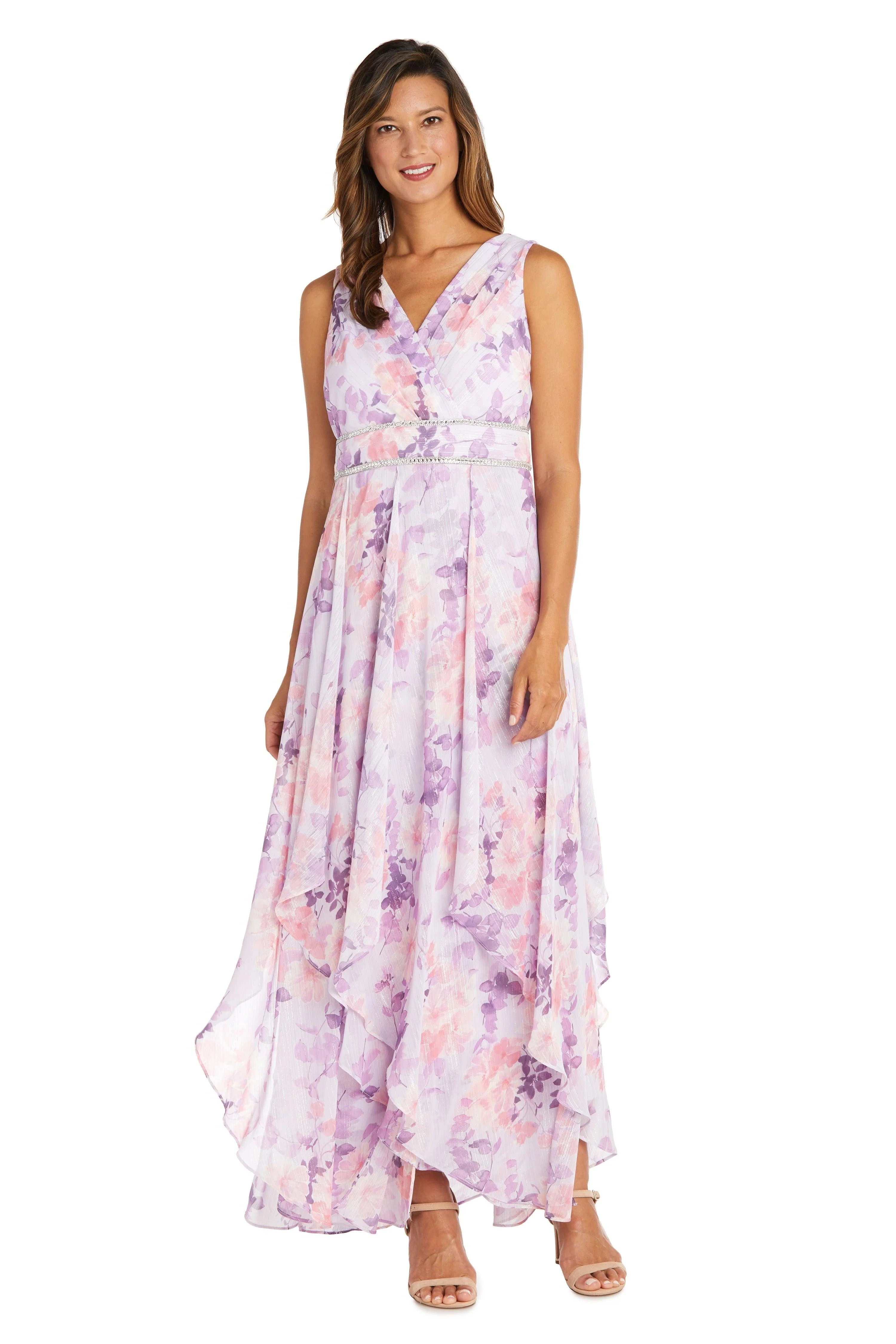 R&M Richards 9316P Long Formal Floral Petite Dress