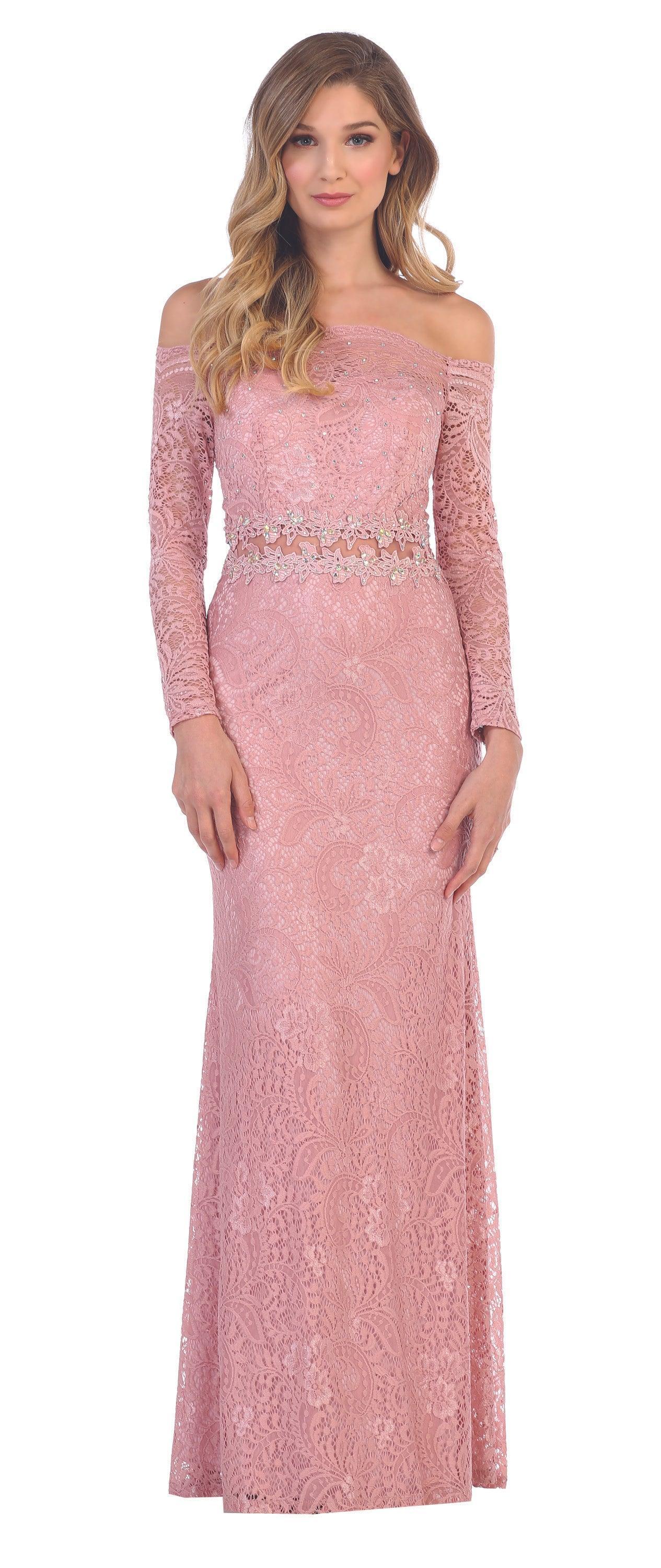 Long Off Shoulder Formal Lace Evening Party Dress Sale