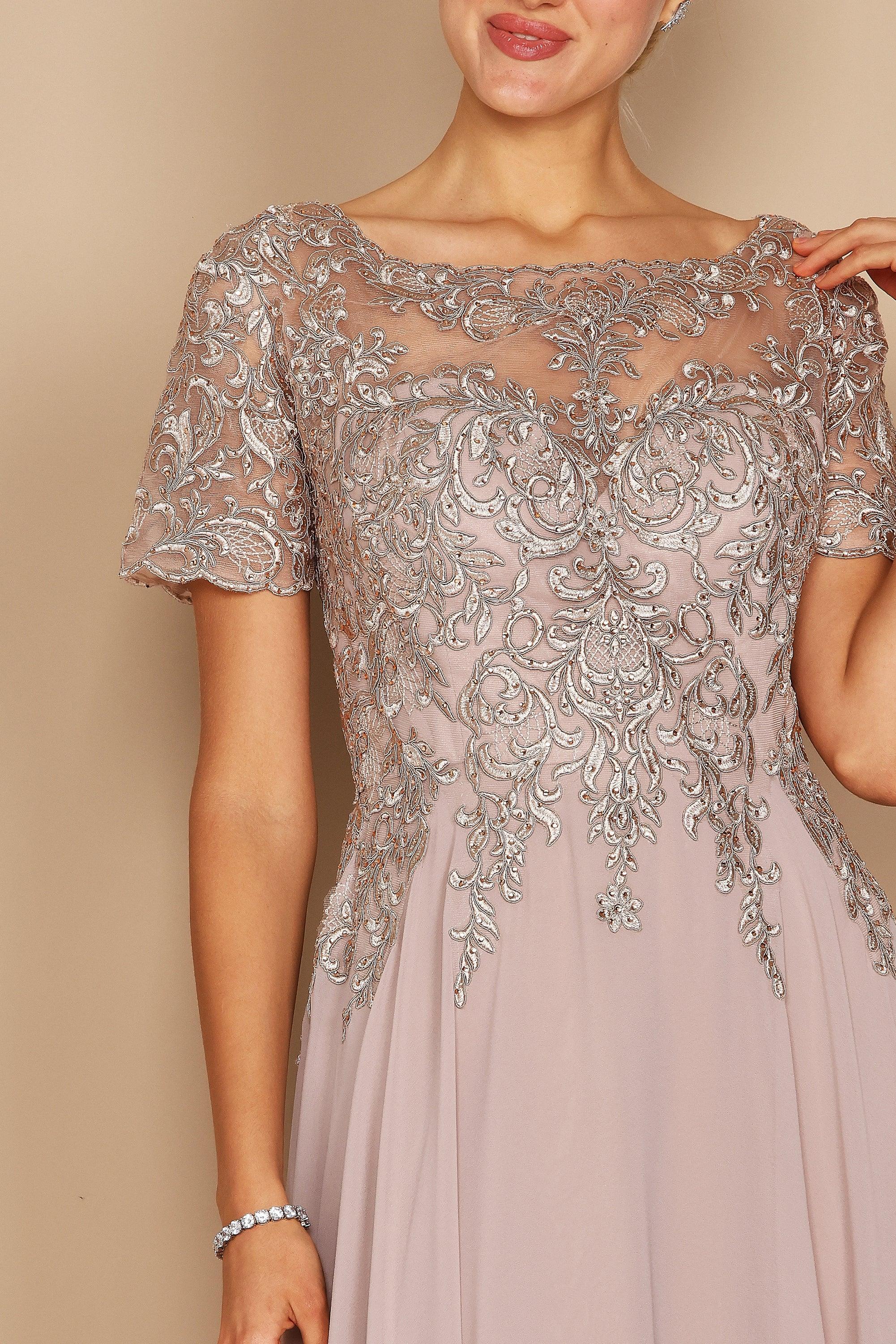 Dylan & Davids Short Sleeve Mother of the Bride Formal Dress