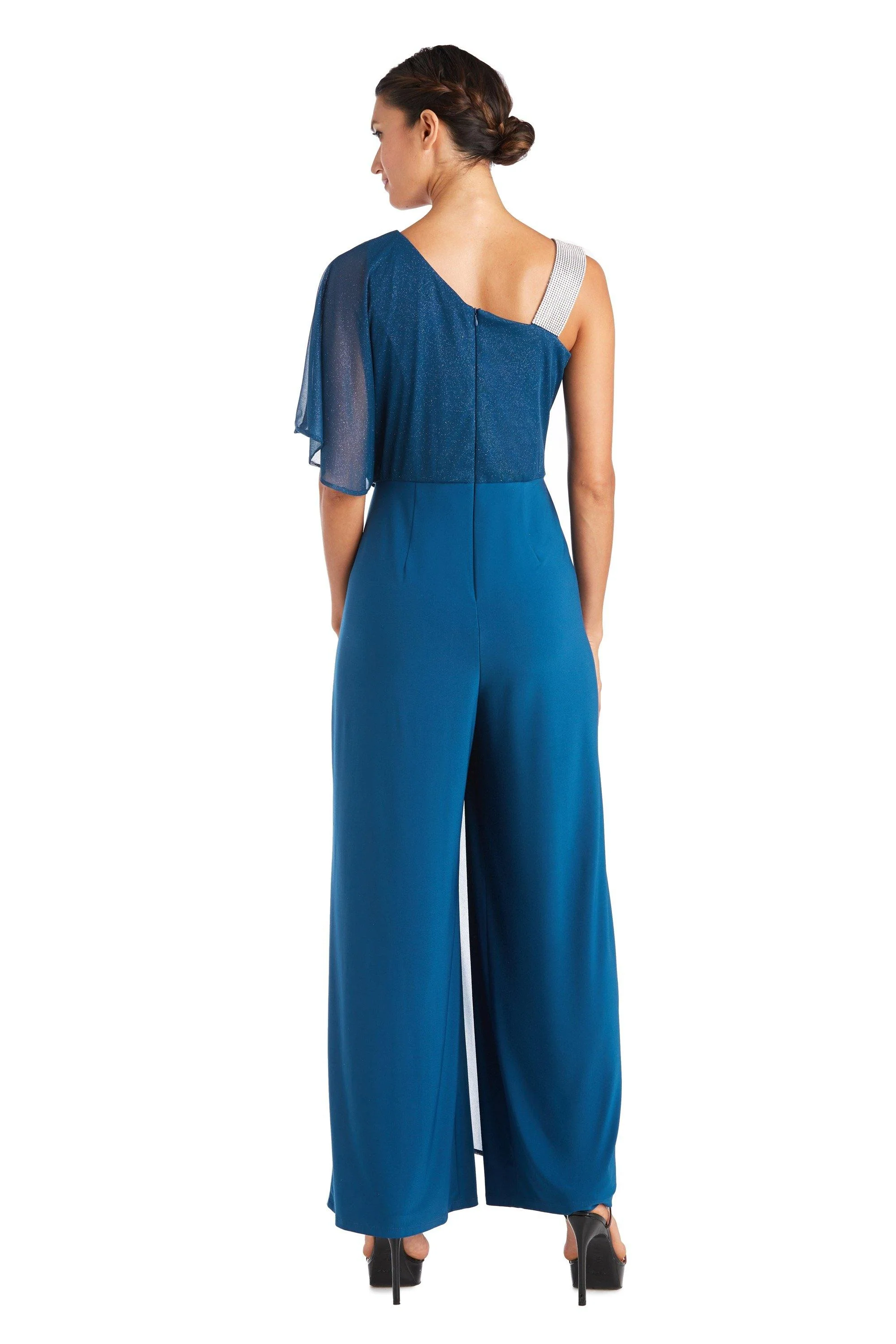 R&M Richards 7460 One Shoulder Jumpsuit