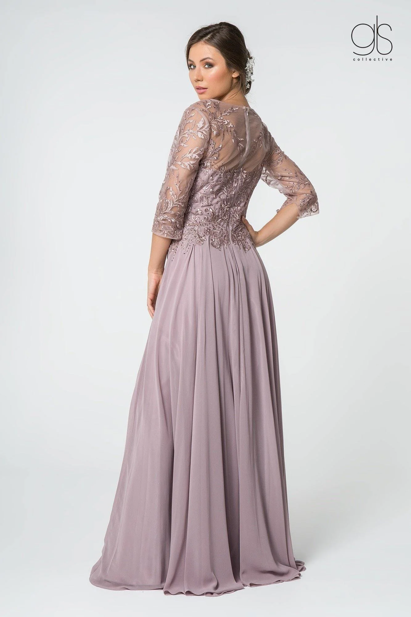 Long Formal Long Sleeve Mother of the Bride Dress