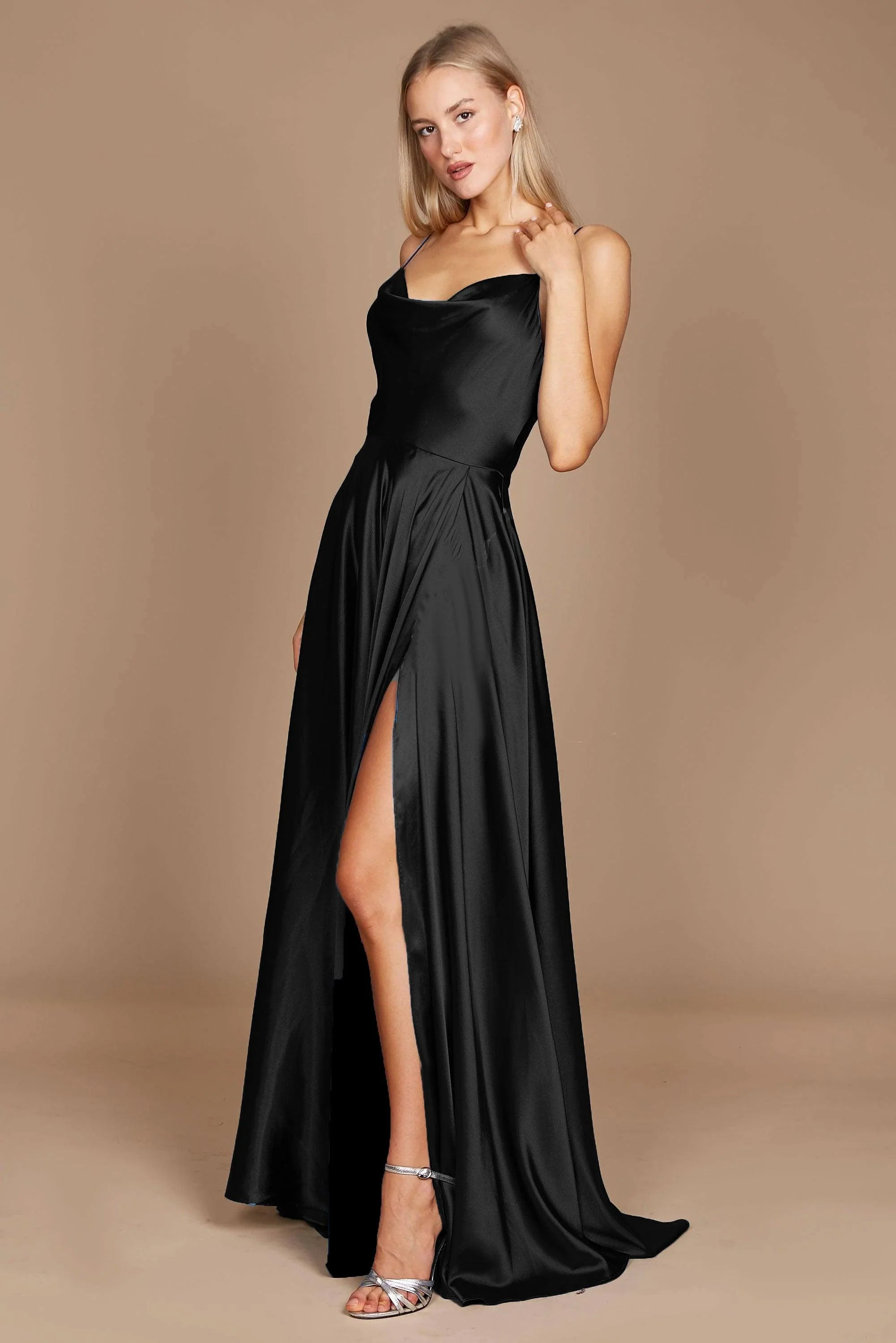 Dylan & Davids Formal Cowl Neck Spaghetti Strap Party Dress
