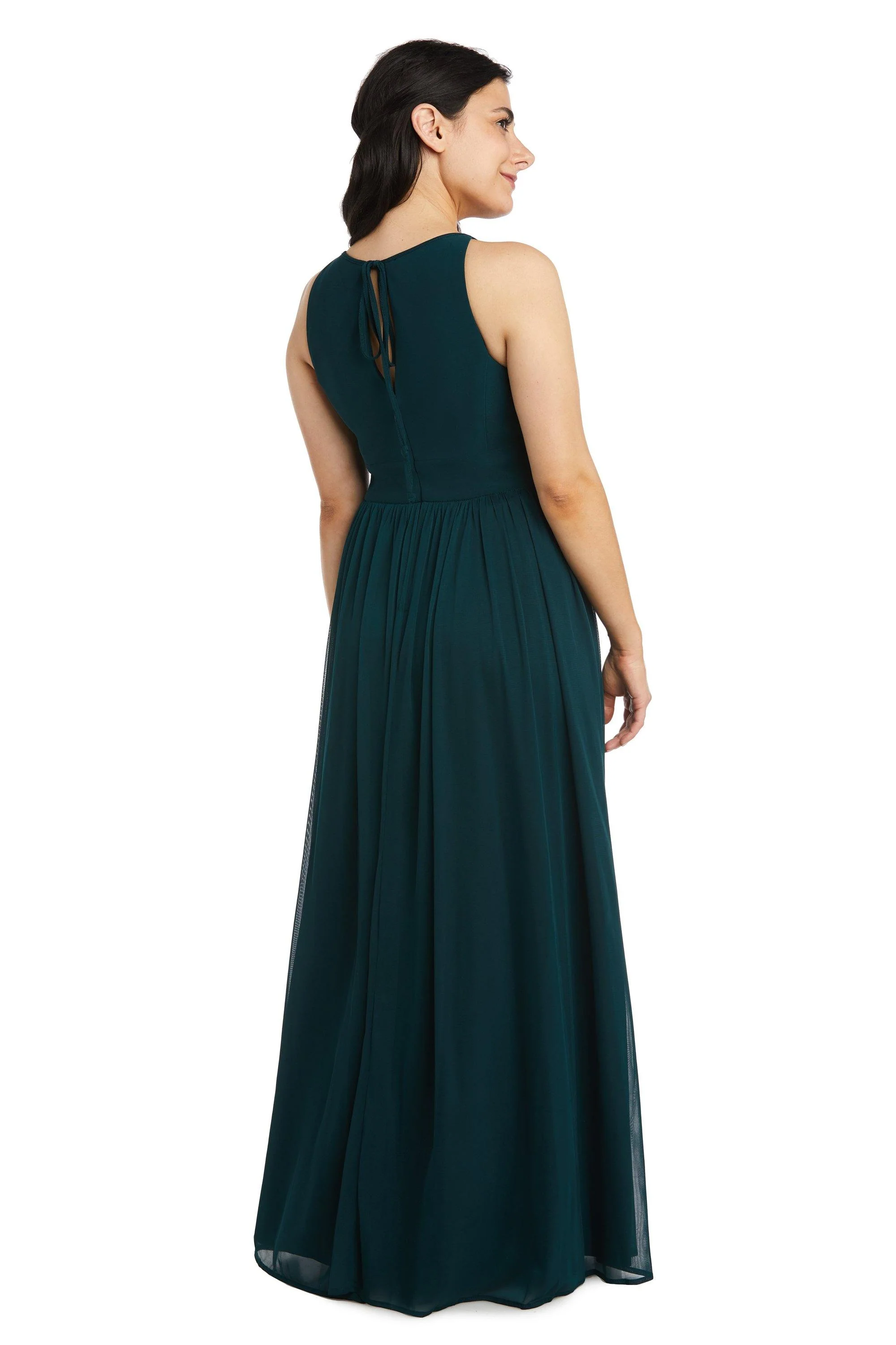 R&M Richards 5405P Long Formal Petite Halter Dress