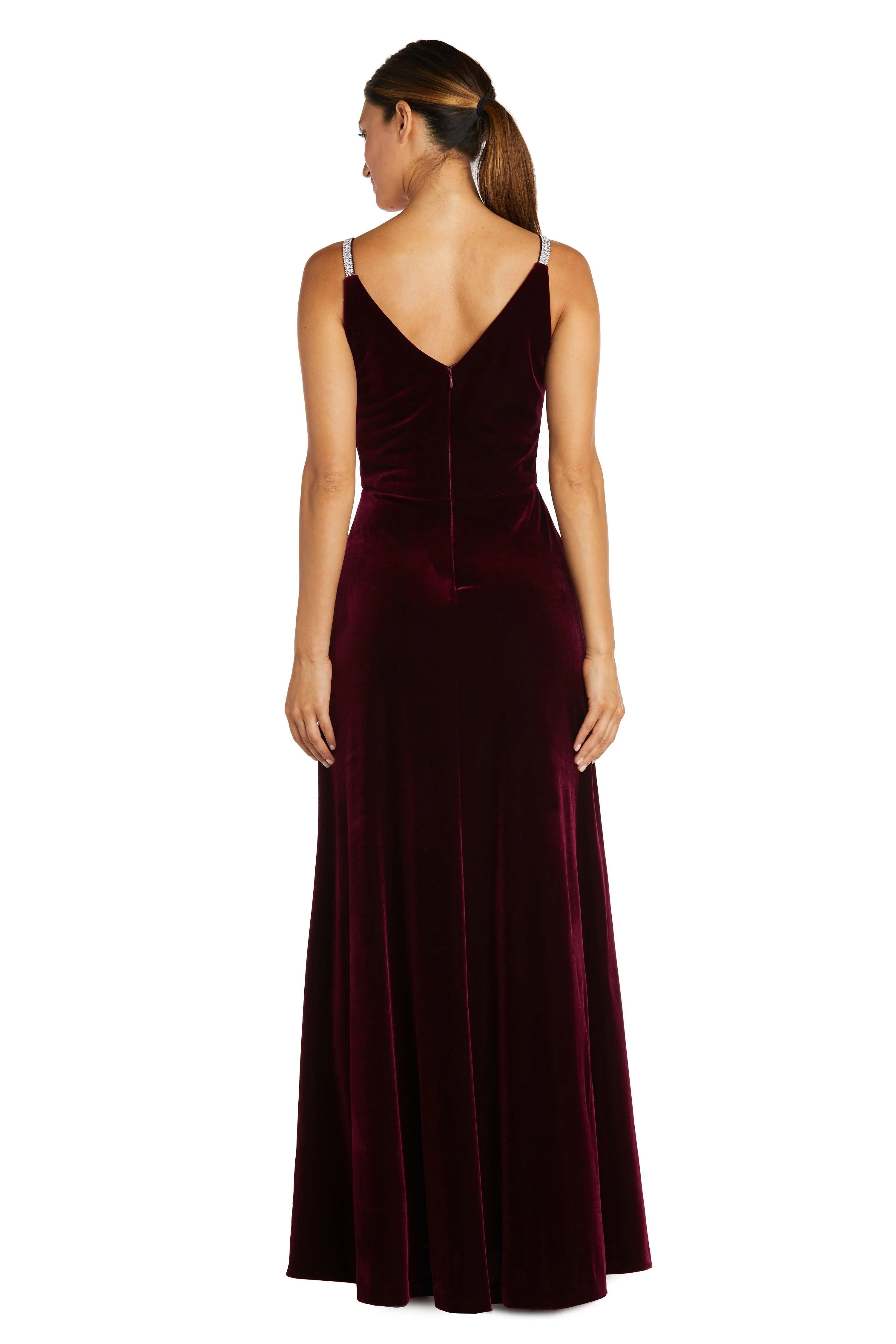 Nightway Long Formal Velvet Evening Gown 22093