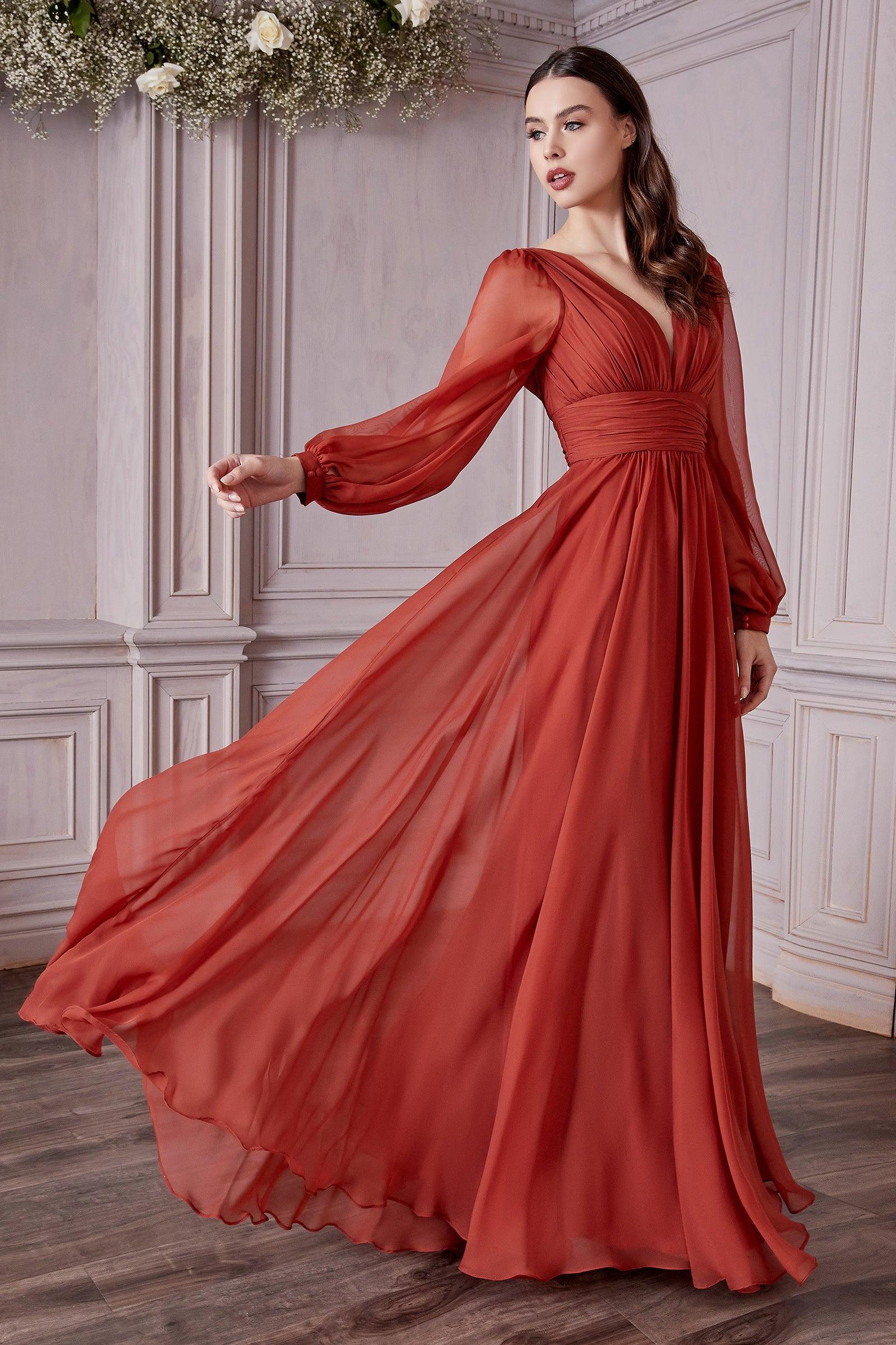Cinderella Divine CD0192 Long Sleeve Evening Formal Dress