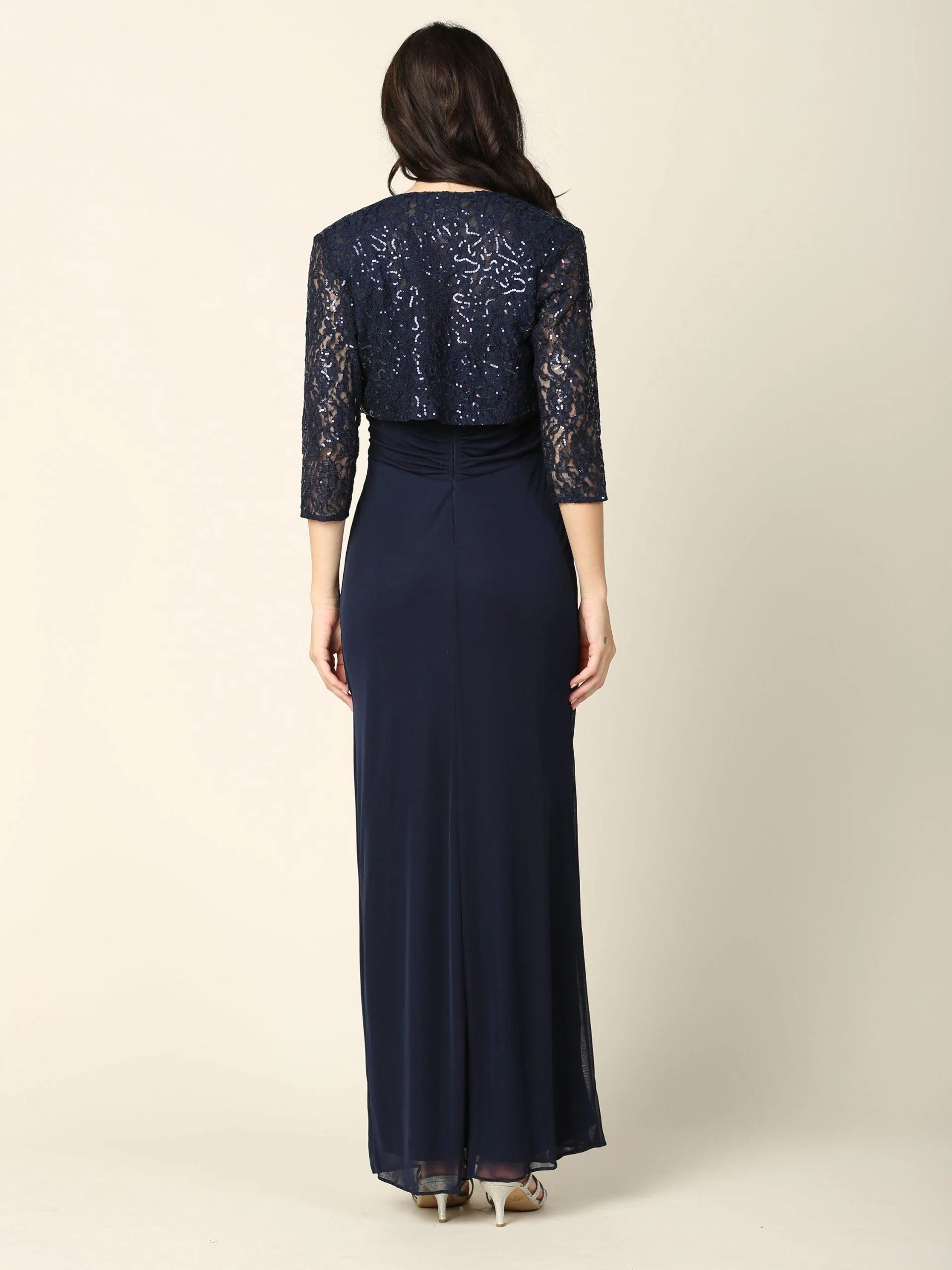 Long Mother of the Bride 2 Piece Formal Bolero Dress