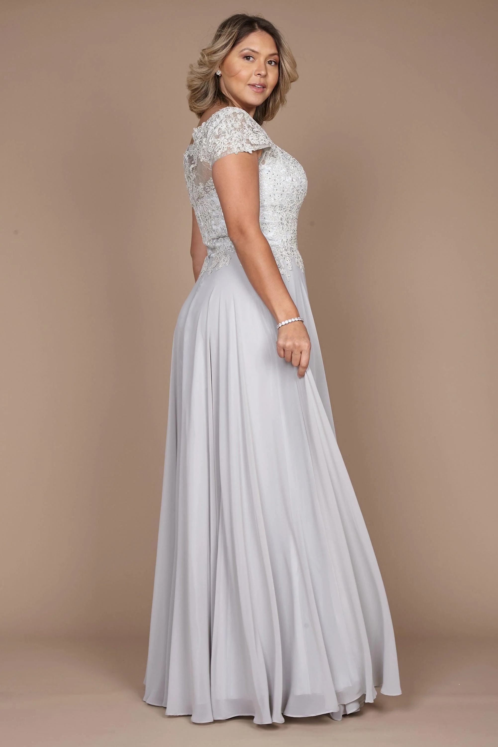 Dylan & Davids Short Sleeve Formal Evening Dress