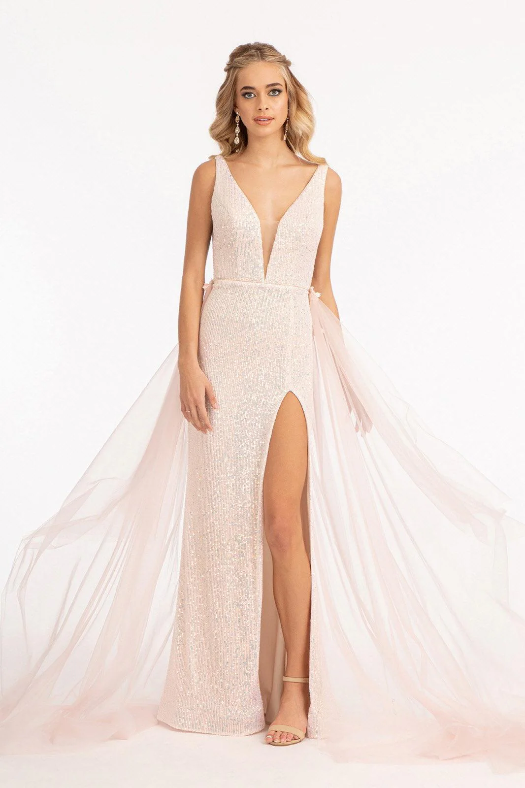 Sequined Sleeveless Long Evening Dress Sale