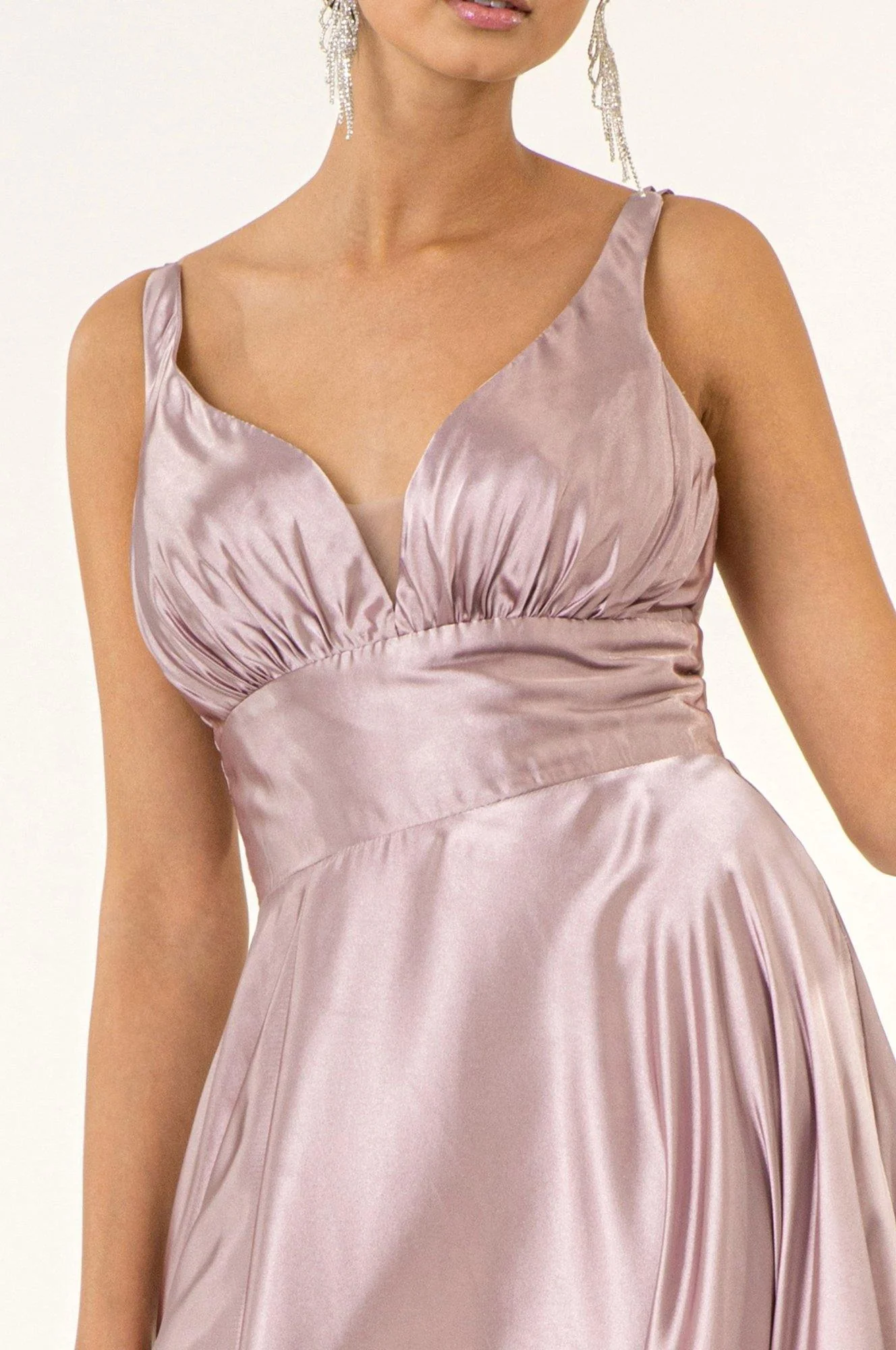 Long Formal Sleeveless Satin Prom Dress