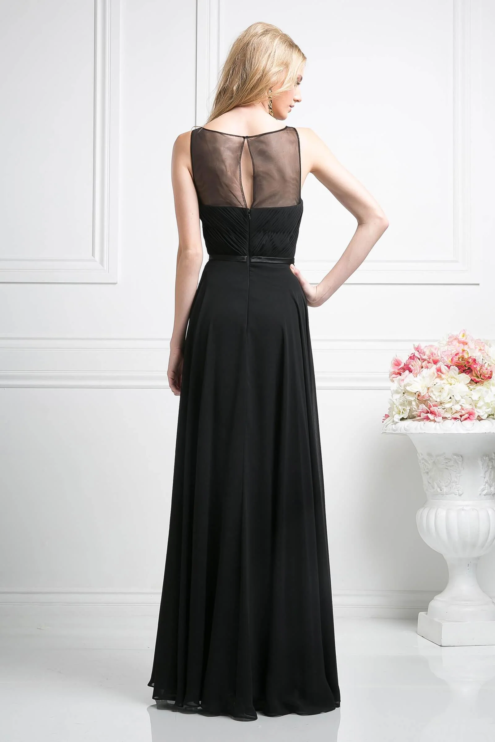 Cinderella Divine CD7458 Long Chiffon Empire Waist Formal Prom Dress