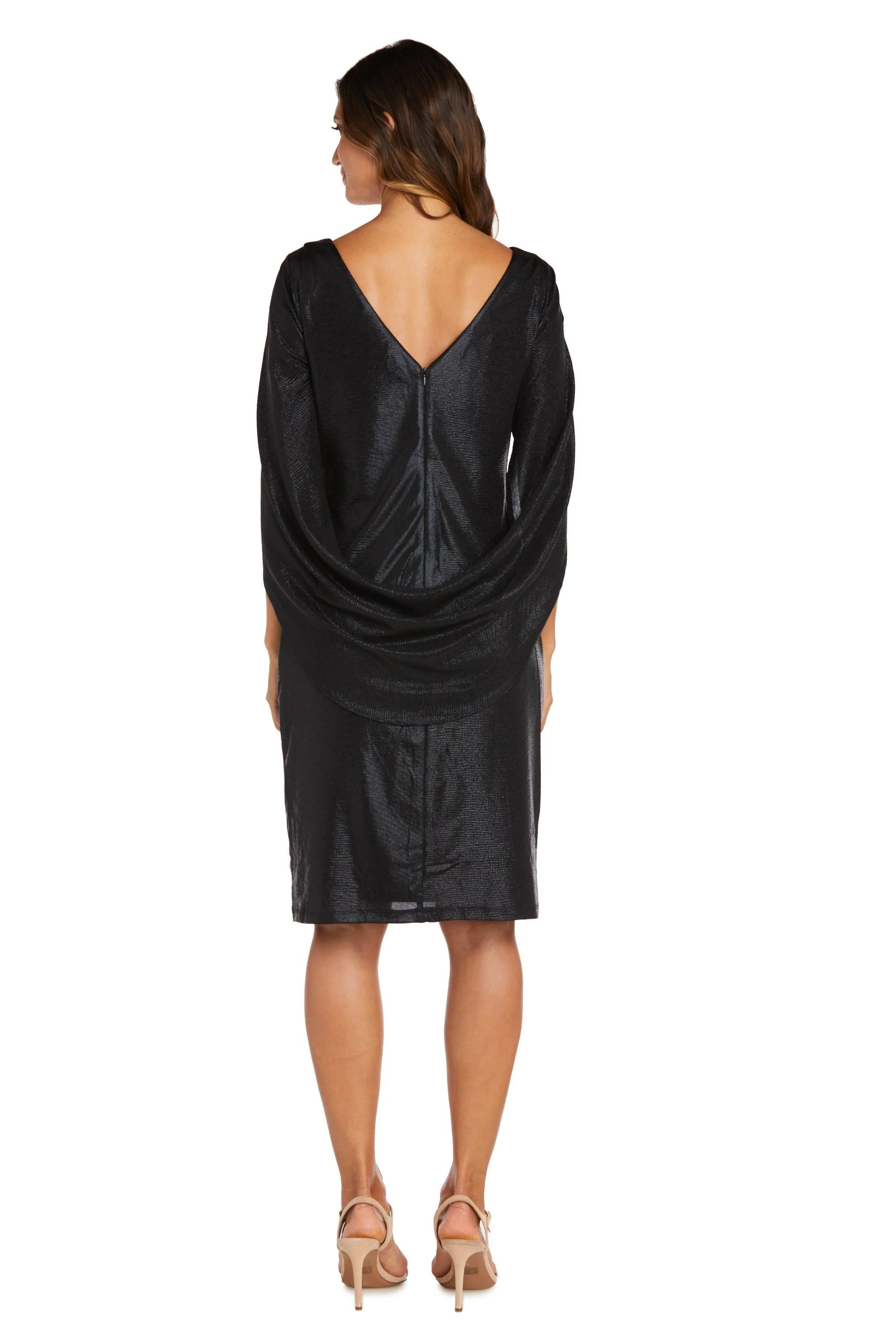 R&M Richards 7441 Draped Sleeve Short Dress Sale