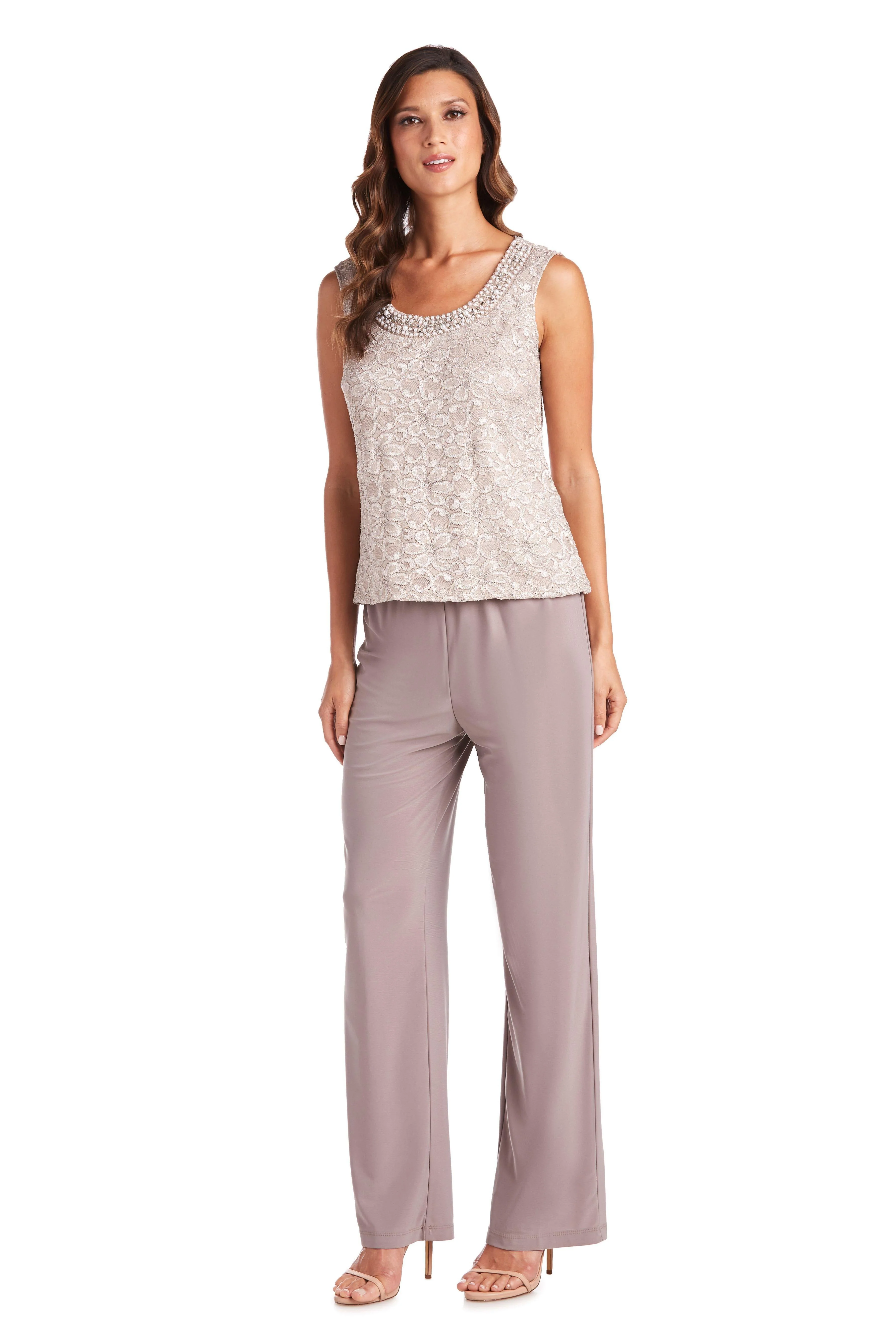 R&M Richards 5988 Two Piece Set Beaded Top