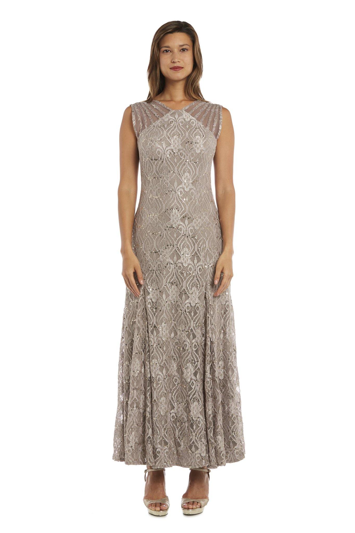 R&M Richards 3198P Long Formal Petite Lace Dress