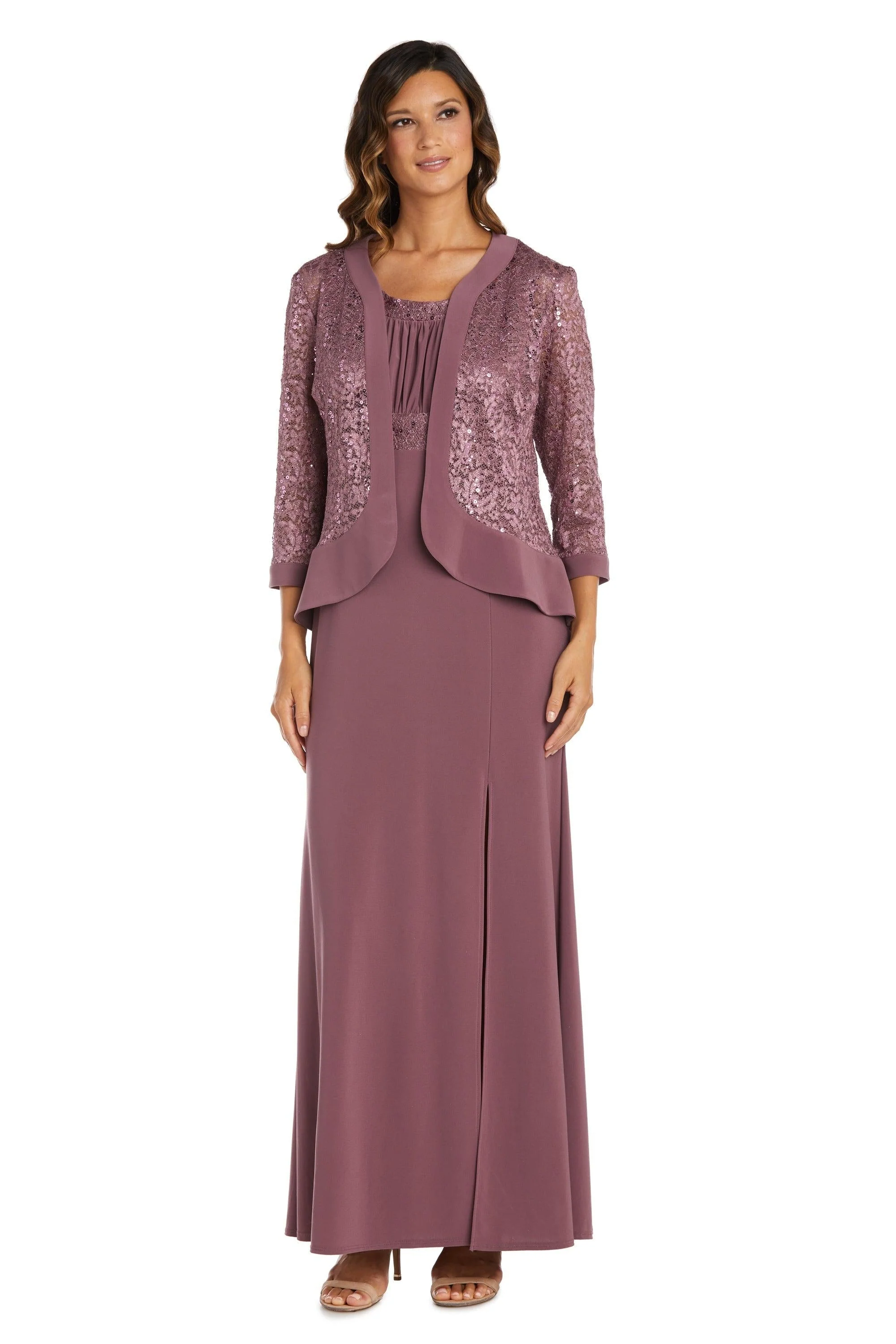 R&M Richards 3785P Long Formal Petite Jacket Dress