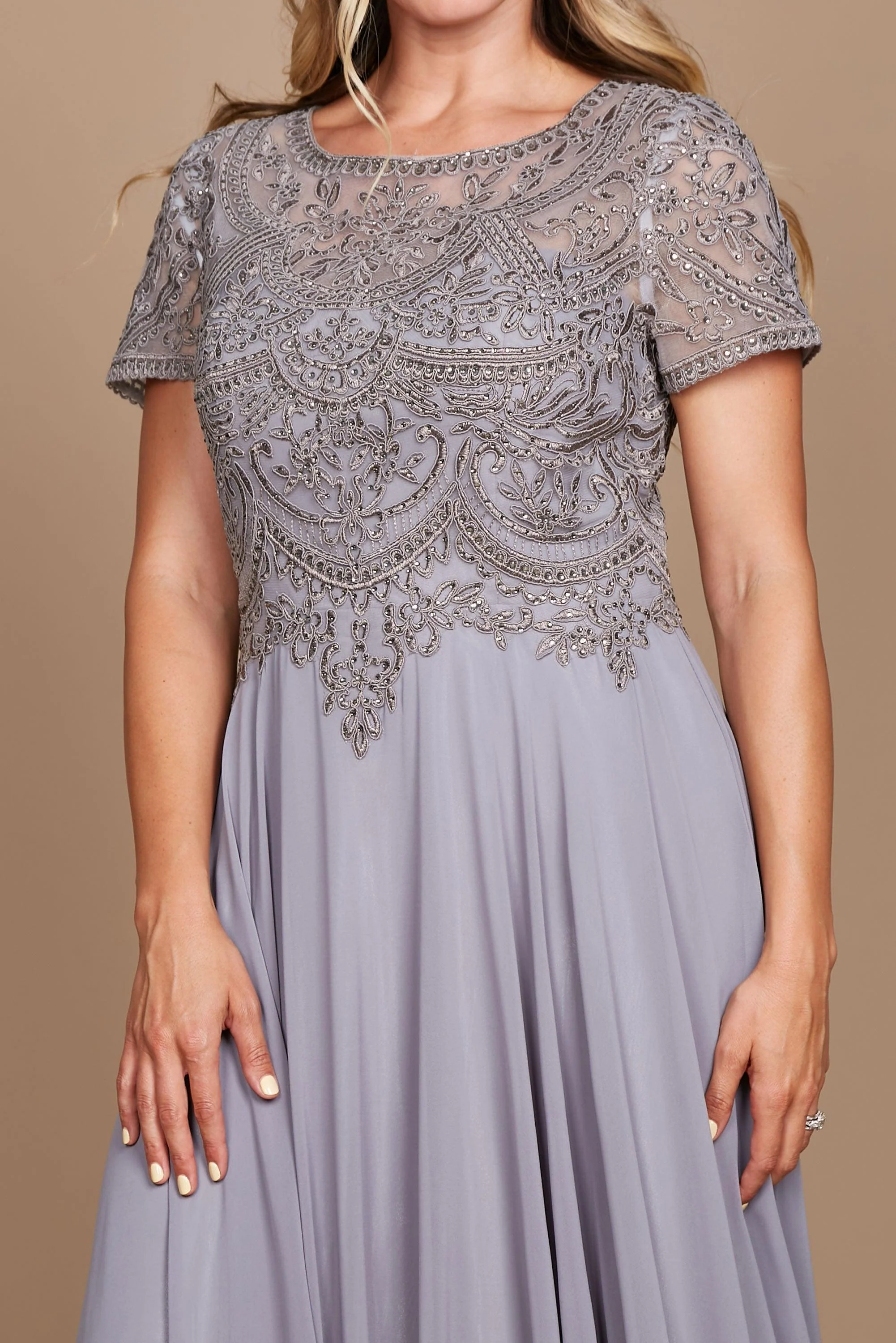 Dylan & Davids Short Sleeve Formal Mother of the Bride Dress