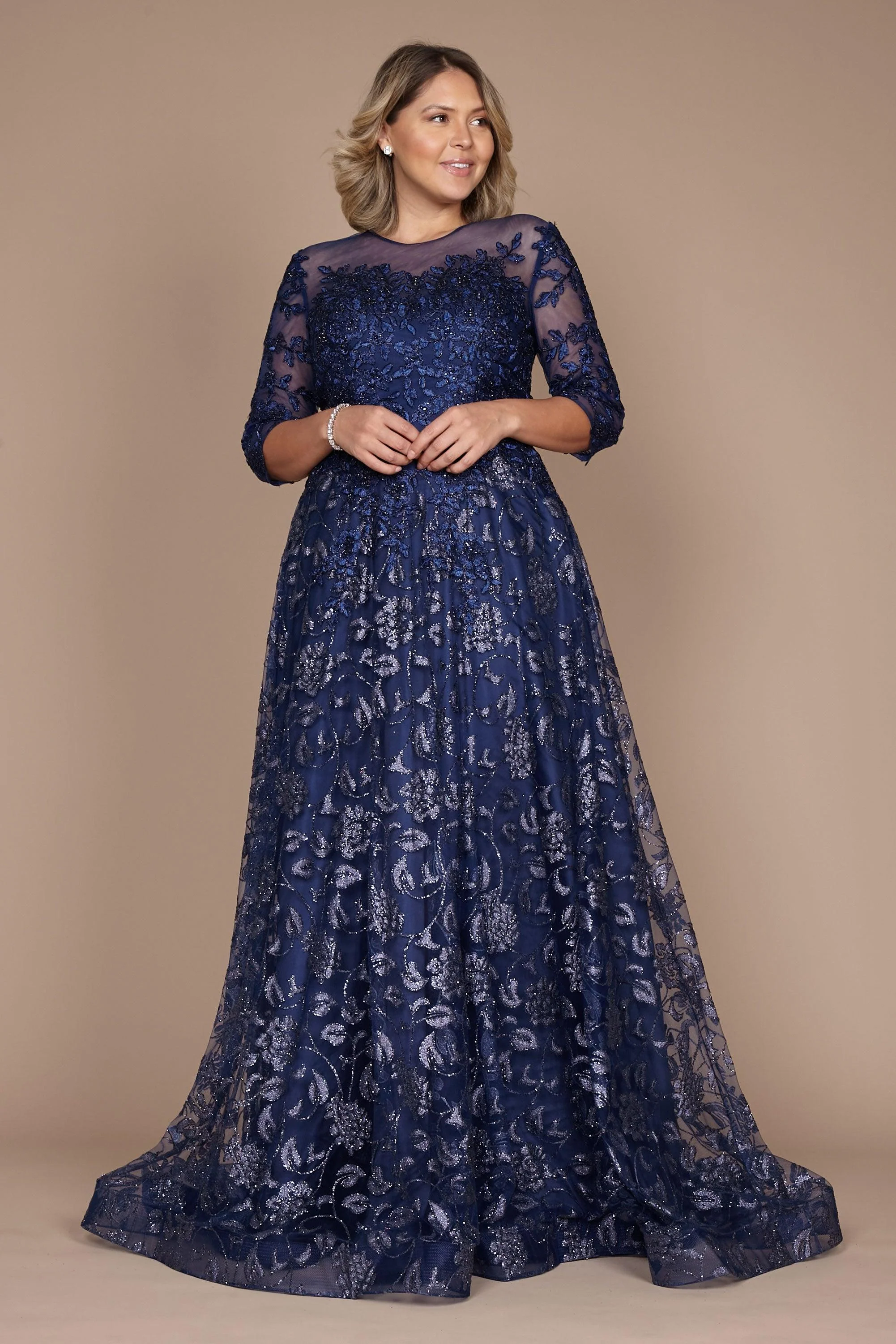 Dylan & Davids Long Formal Lace Evening Dress