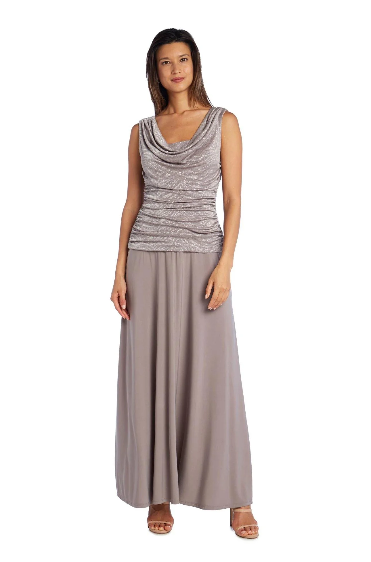 R&M Richards 3629 Long Formal Cowl Neck Dress