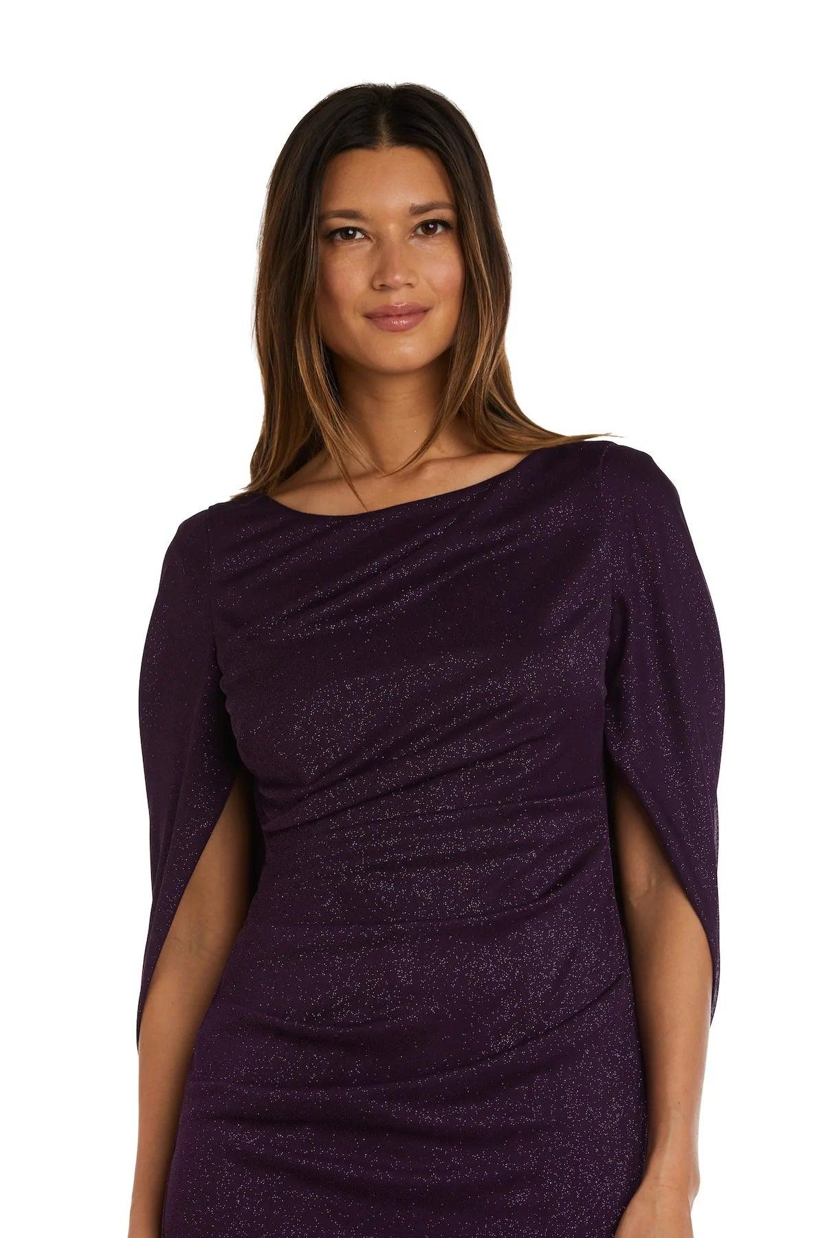 R&M Richards 7424 Long Formal Glitter Chiffon Dress