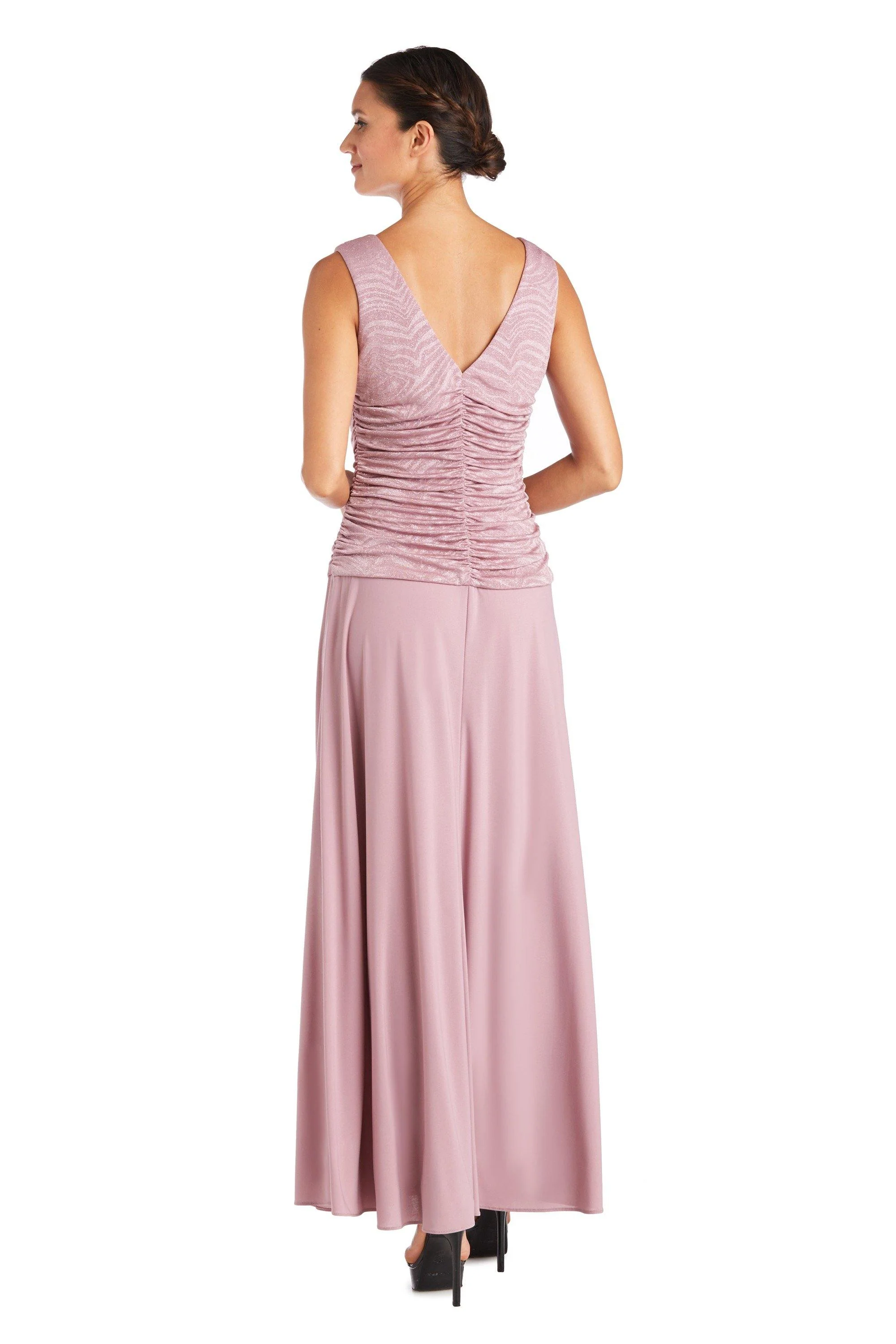 R&M Richards 3629 Long Formal Cowl Neck Dress