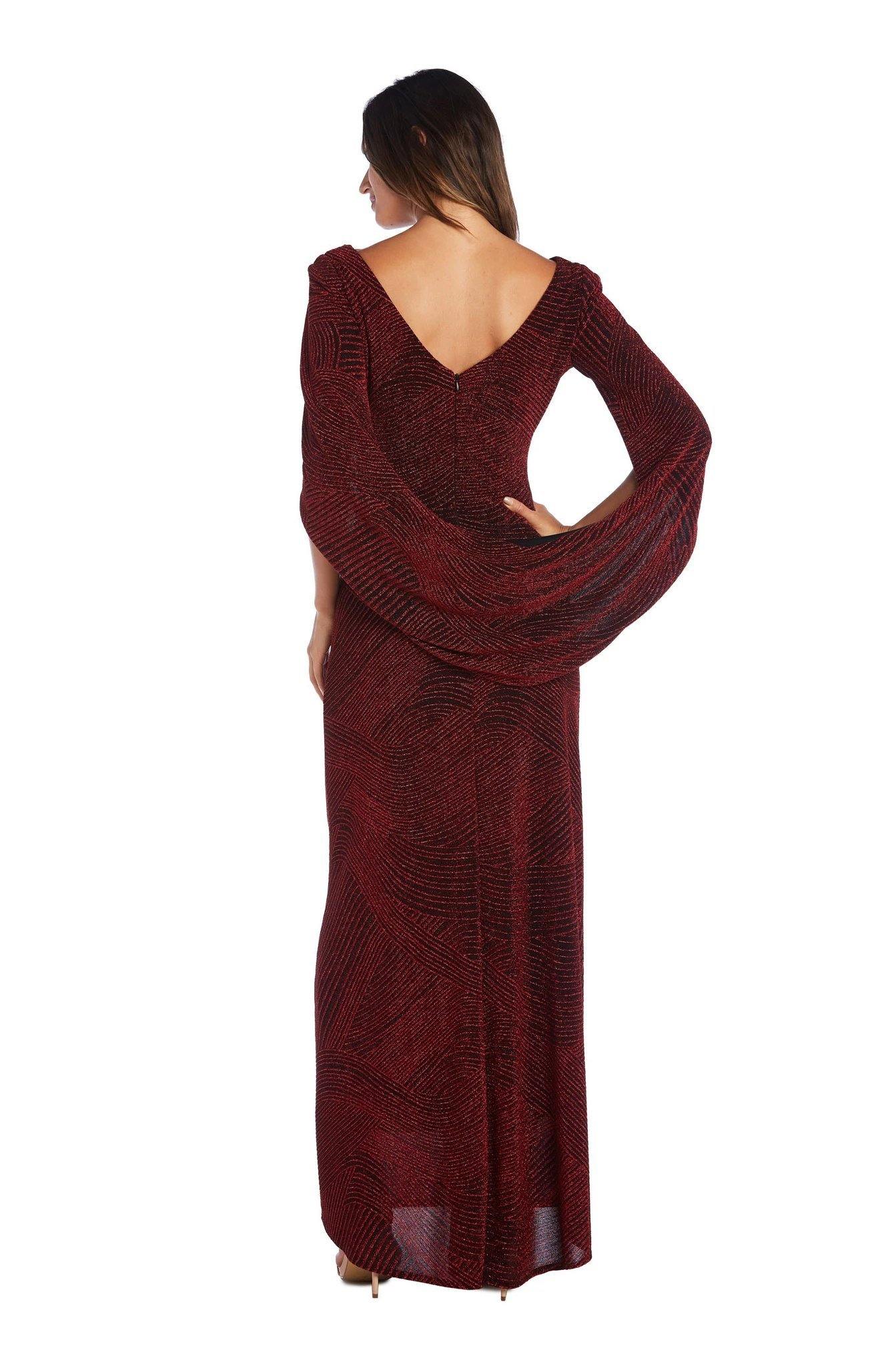 R&M Richards 5912 Long Formal Fitted Metallic Dress