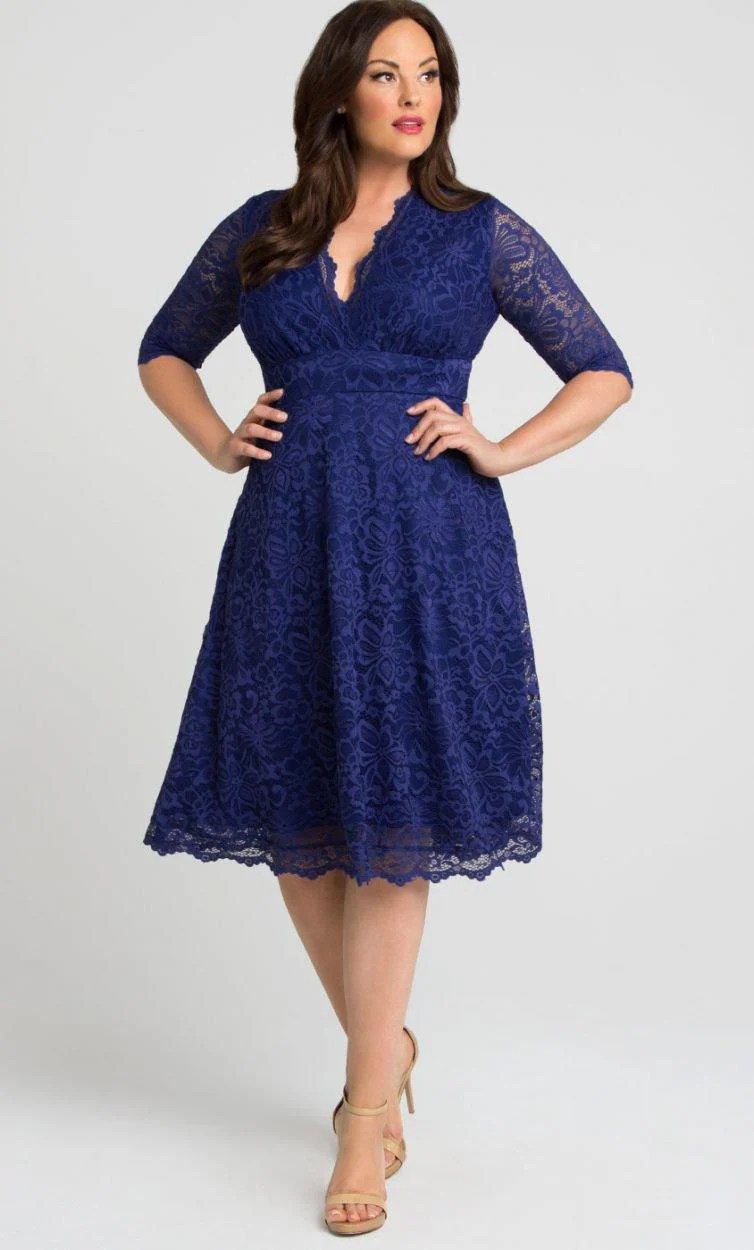 Kiyonna Short Lace Dress Long Sleeve Sale