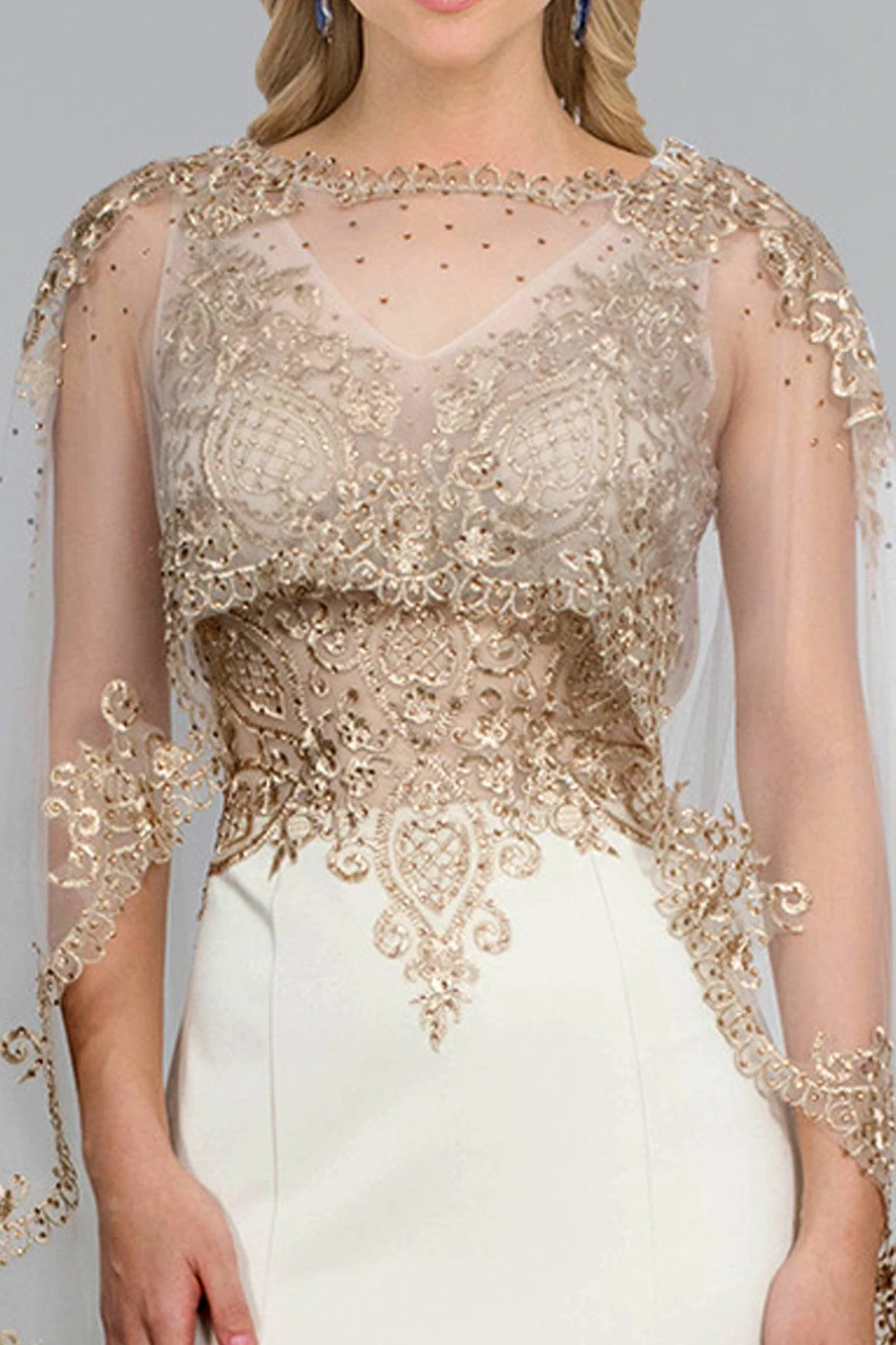 Long Evening Gown Prom Cape Dress Sale