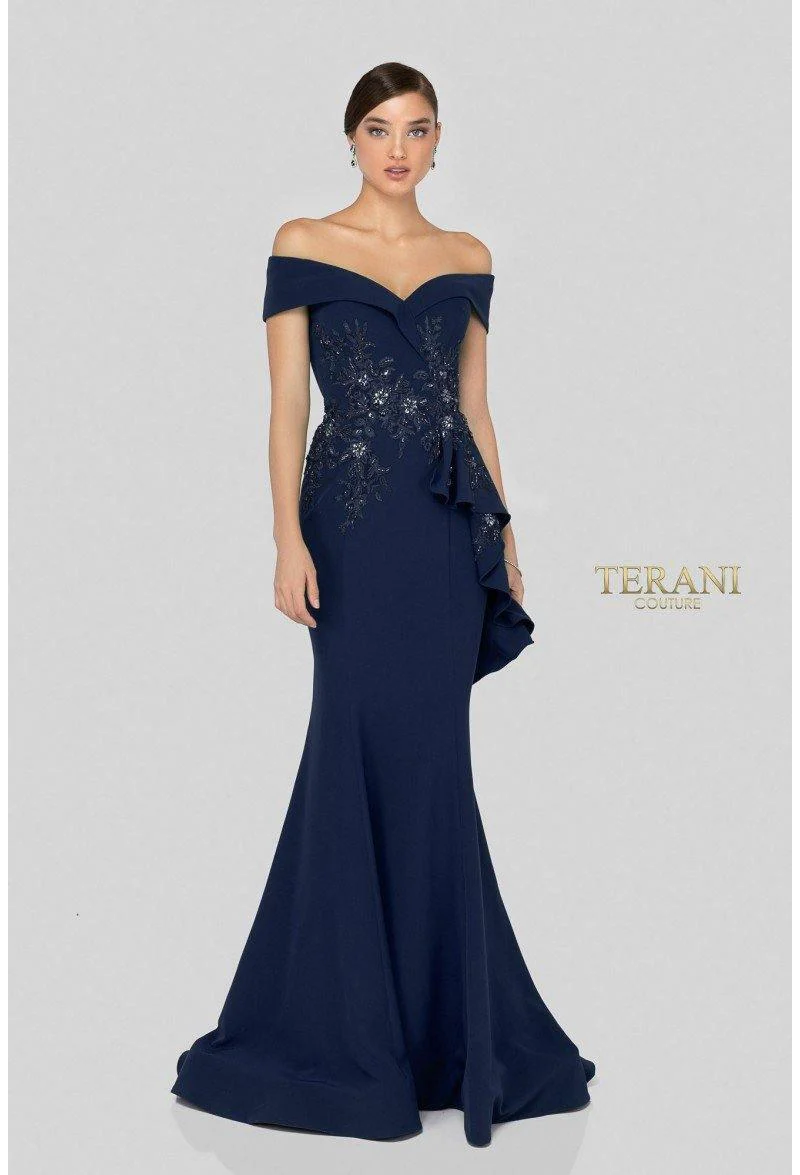 Terani Couture 1911M9339 Long Off Shoulder Prom Dress Sale