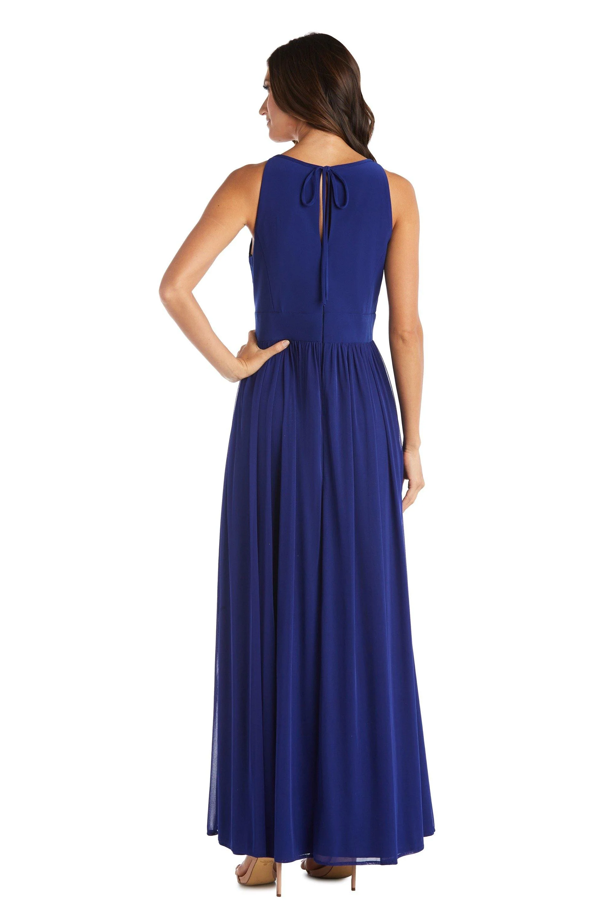 R&M Richards 5405P Long Formal Petite Halter Dress