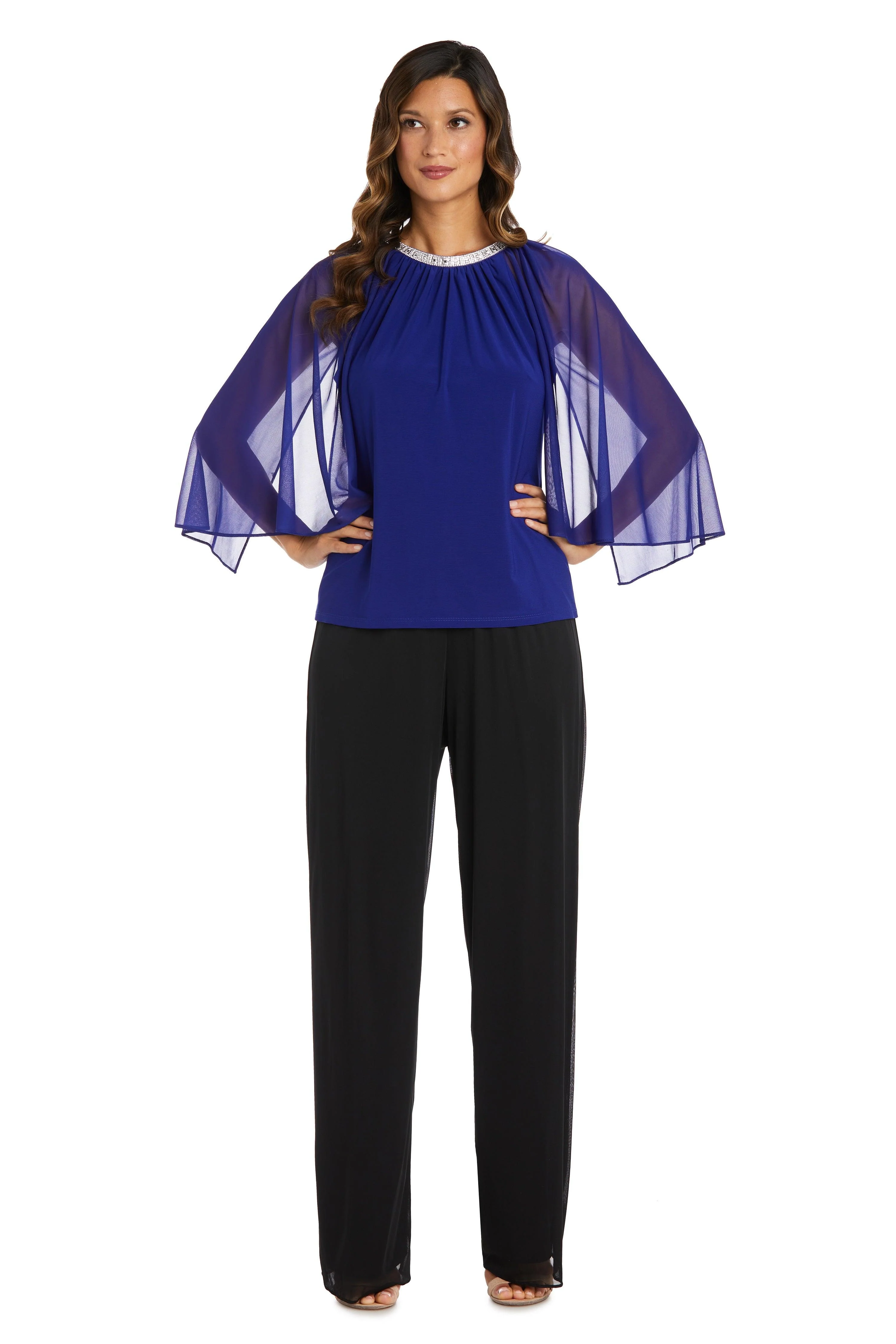 R&M Richards 9144 Formal Chiffon Capelet Top