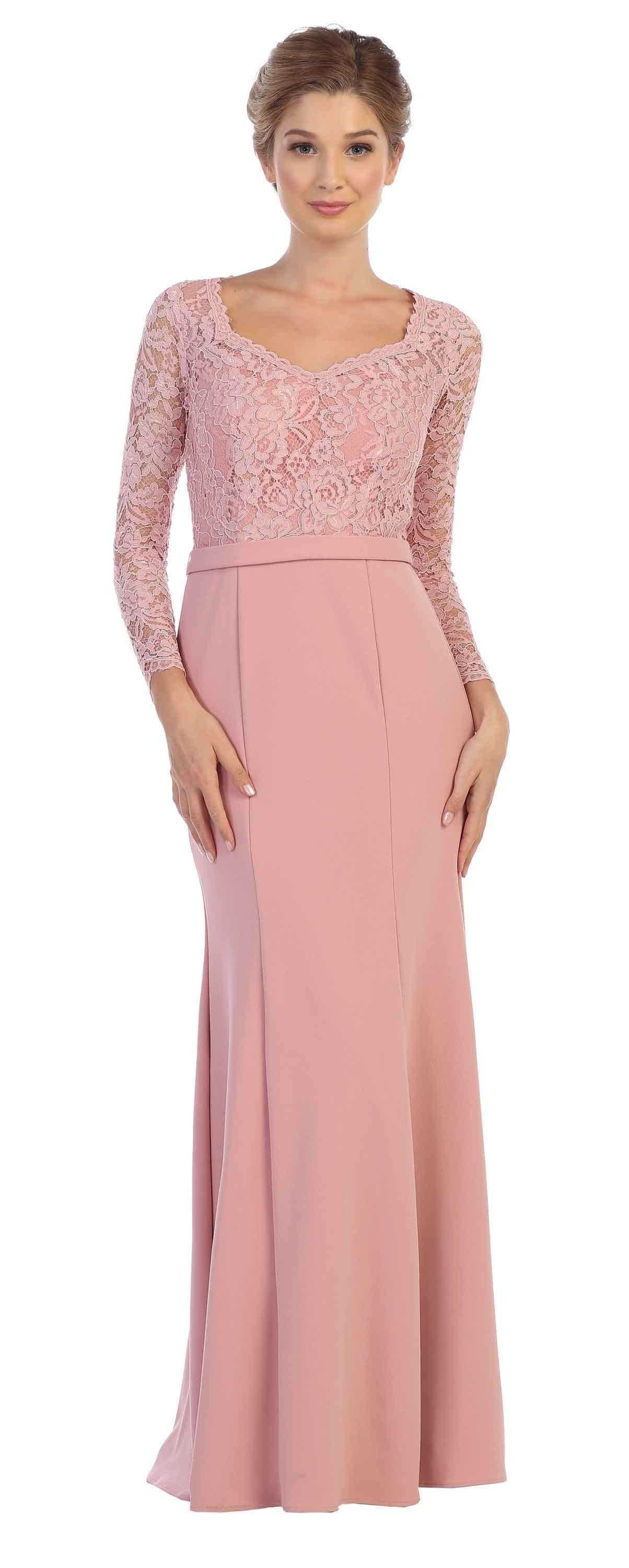 Long Sleeve Mother of the Bride Formal Dress