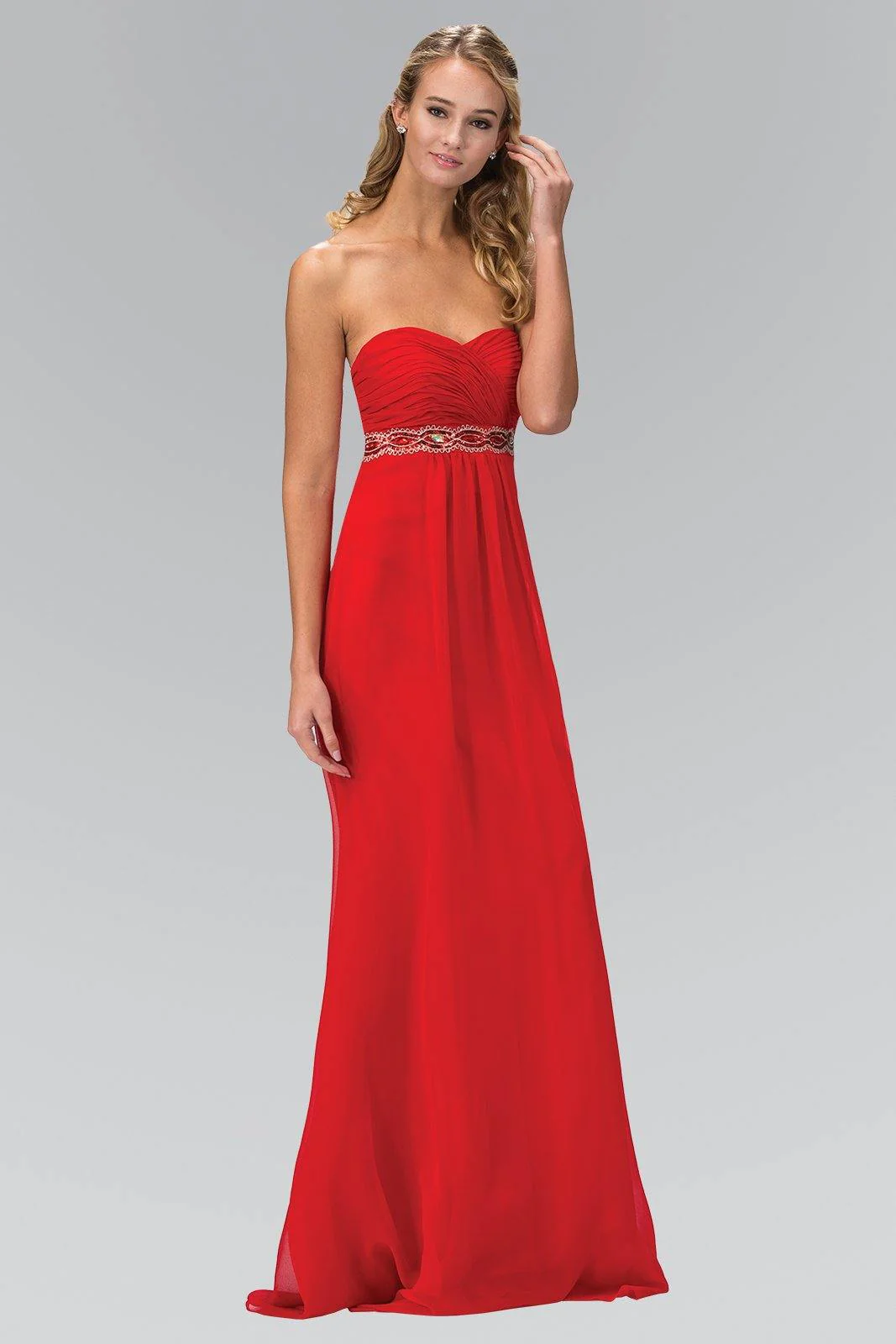 Long Prom Dress Accented with Jewel