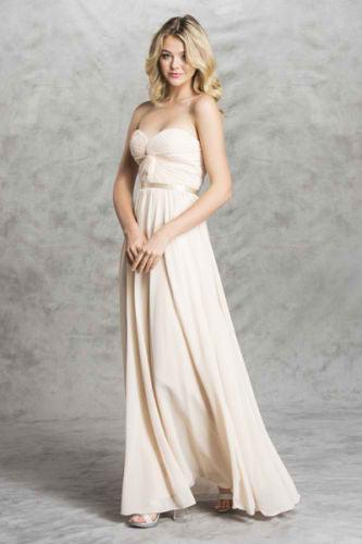 Cinderella Divine CD7455 Strapless Chiffon Empire Waist Prom Dress