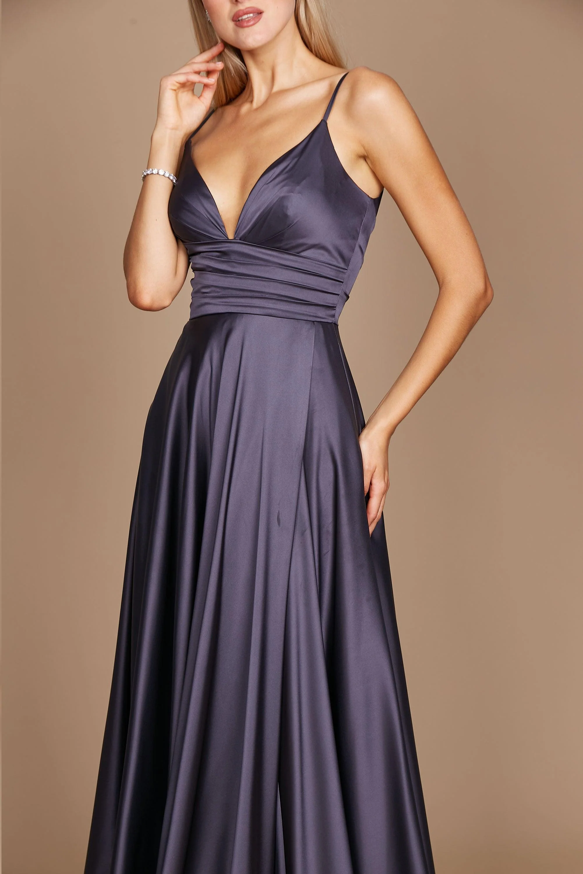 Dylan & Davids Long Spaghetti Strap Prom Formal Gown