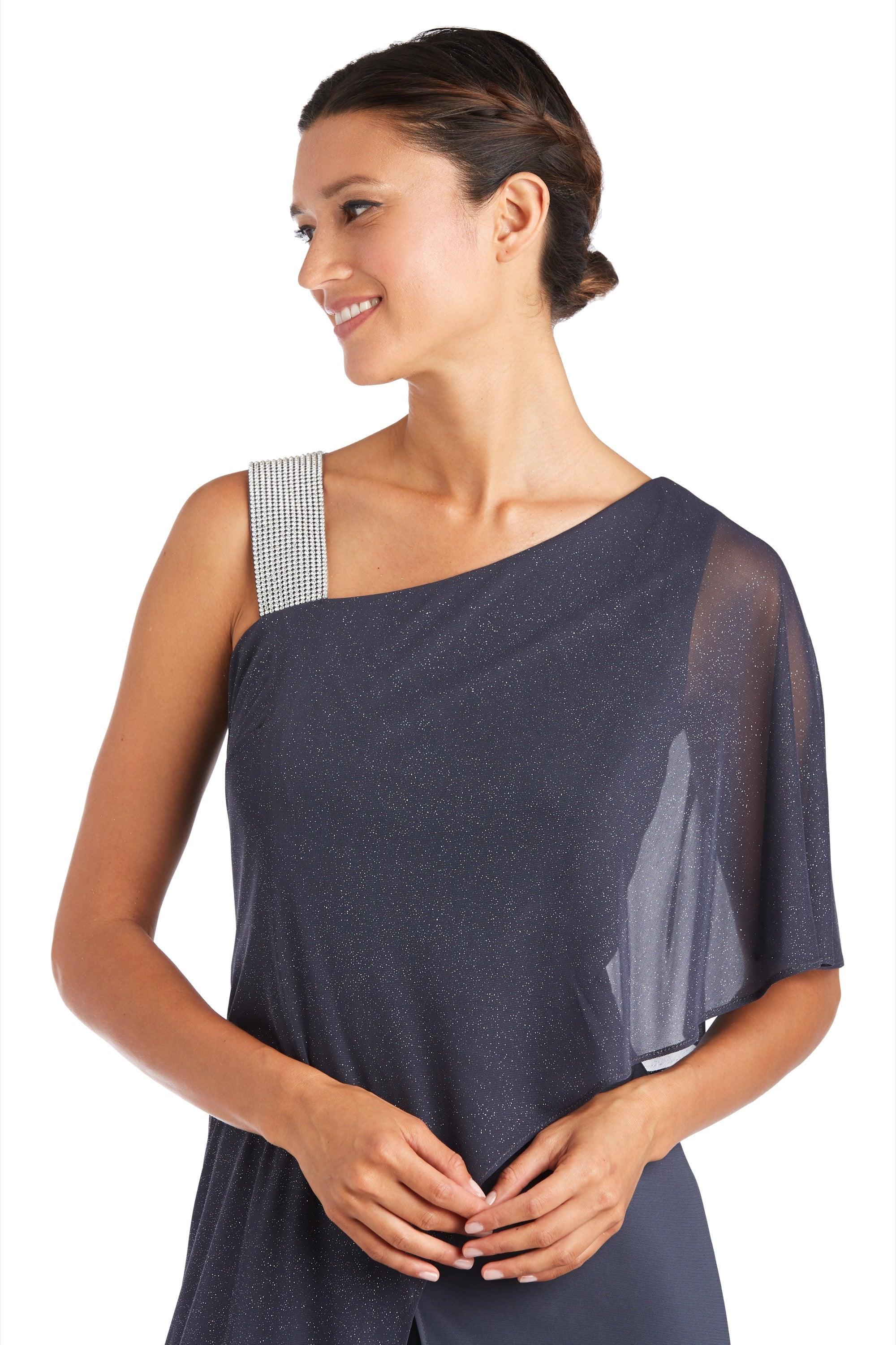 R&M Richards 7460 One Shoulder Jumpsuit