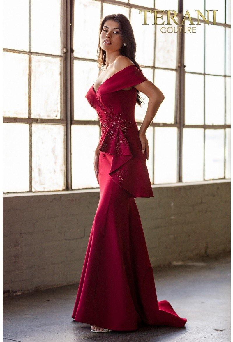 Terani Couture 1911M9339 Long Off Shoulder Prom Dress Sale