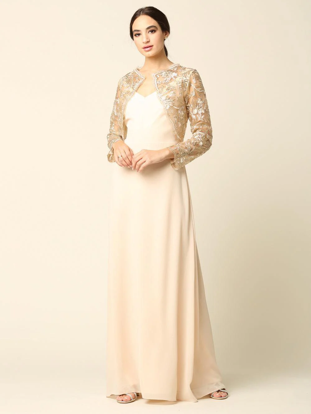 Long Formal Mother of the Bride Lace Jacket Dress Sale