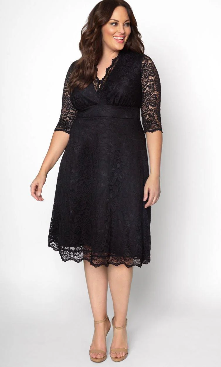 Kiyonna Short Lace Dress Long Sleeve Sale