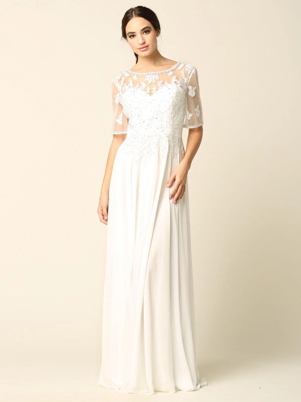 Formal Mother of the Bride Long Lace Chiffon Dress Sale