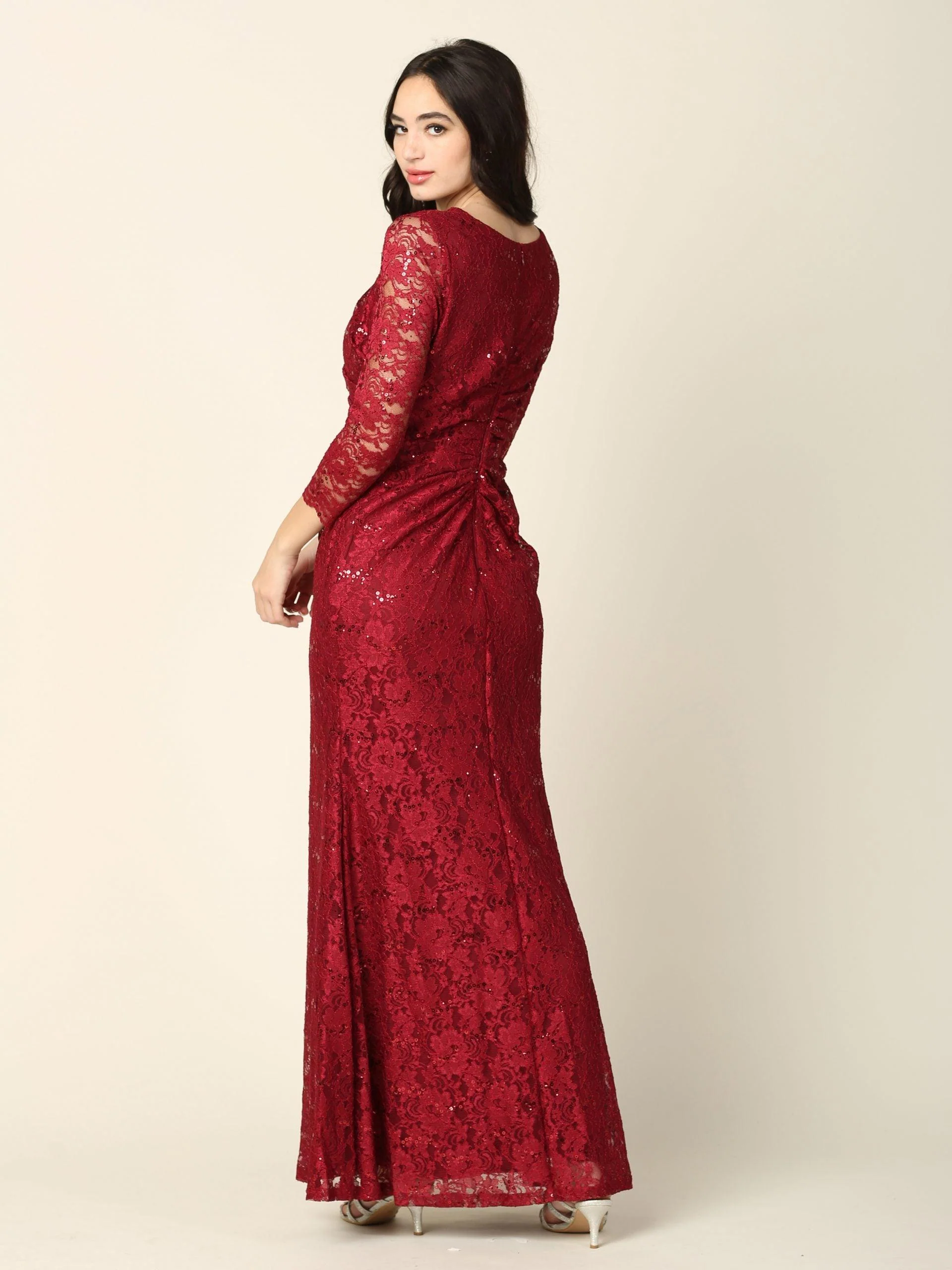Long Mother of the Bride Lace Formal Dress