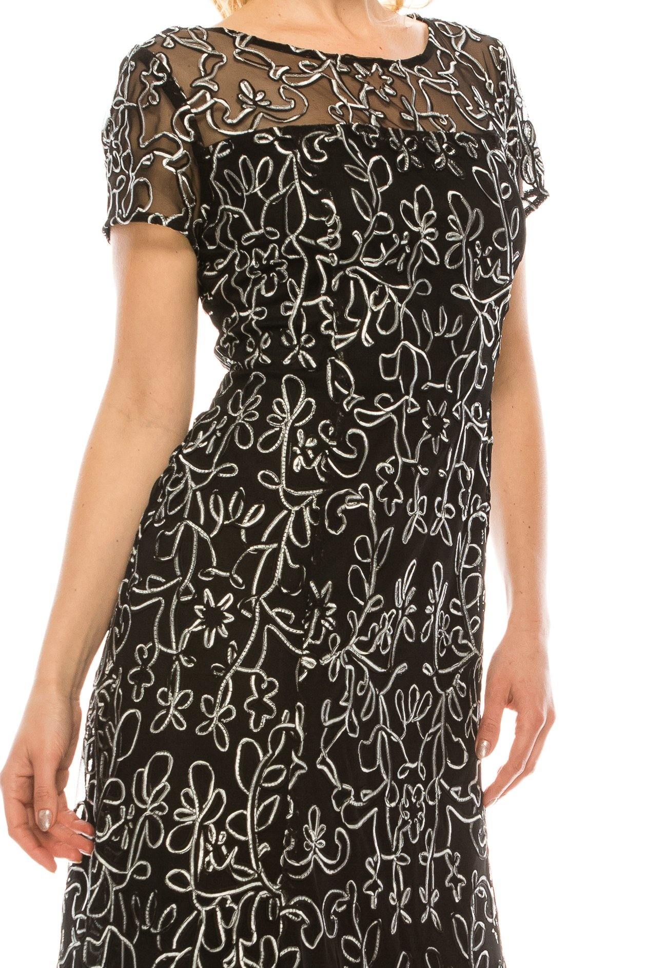 SL Fashions 9120251 Short Cocktail Mesh Evening Dress