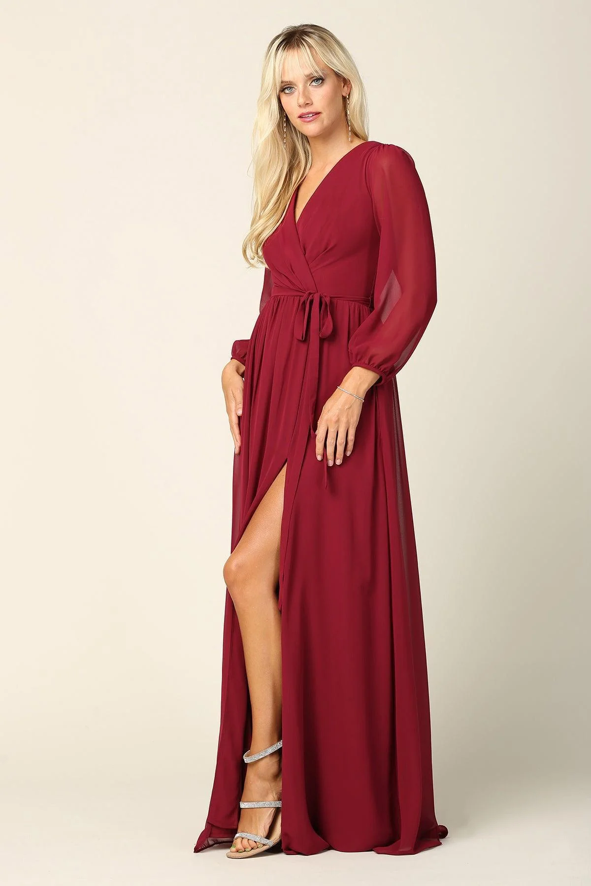 Long Sleeve Mother of the Bride Chiffon Dress Sale