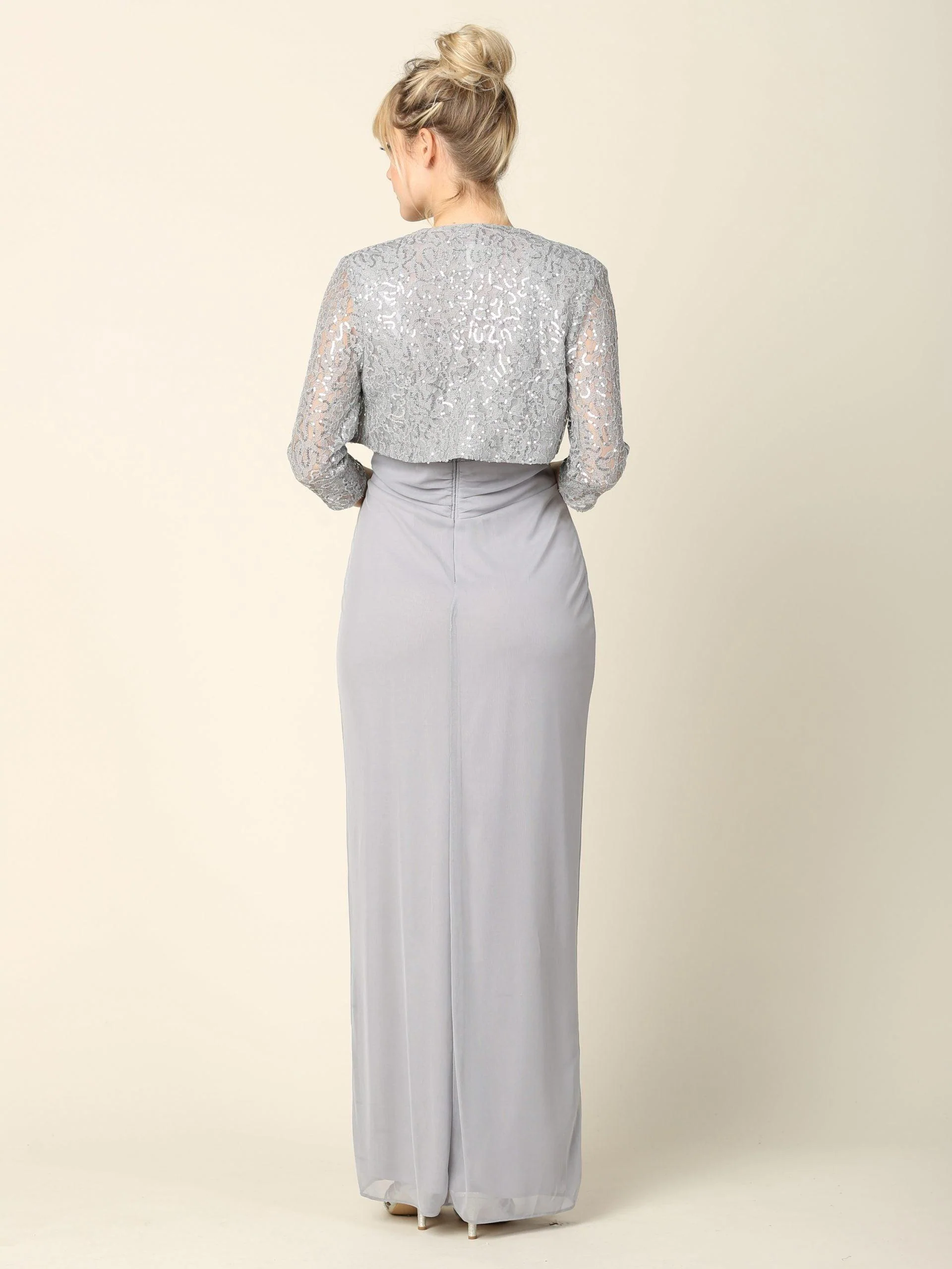 Long Mother of the Bride 2 Piece Formal Bolero Dress