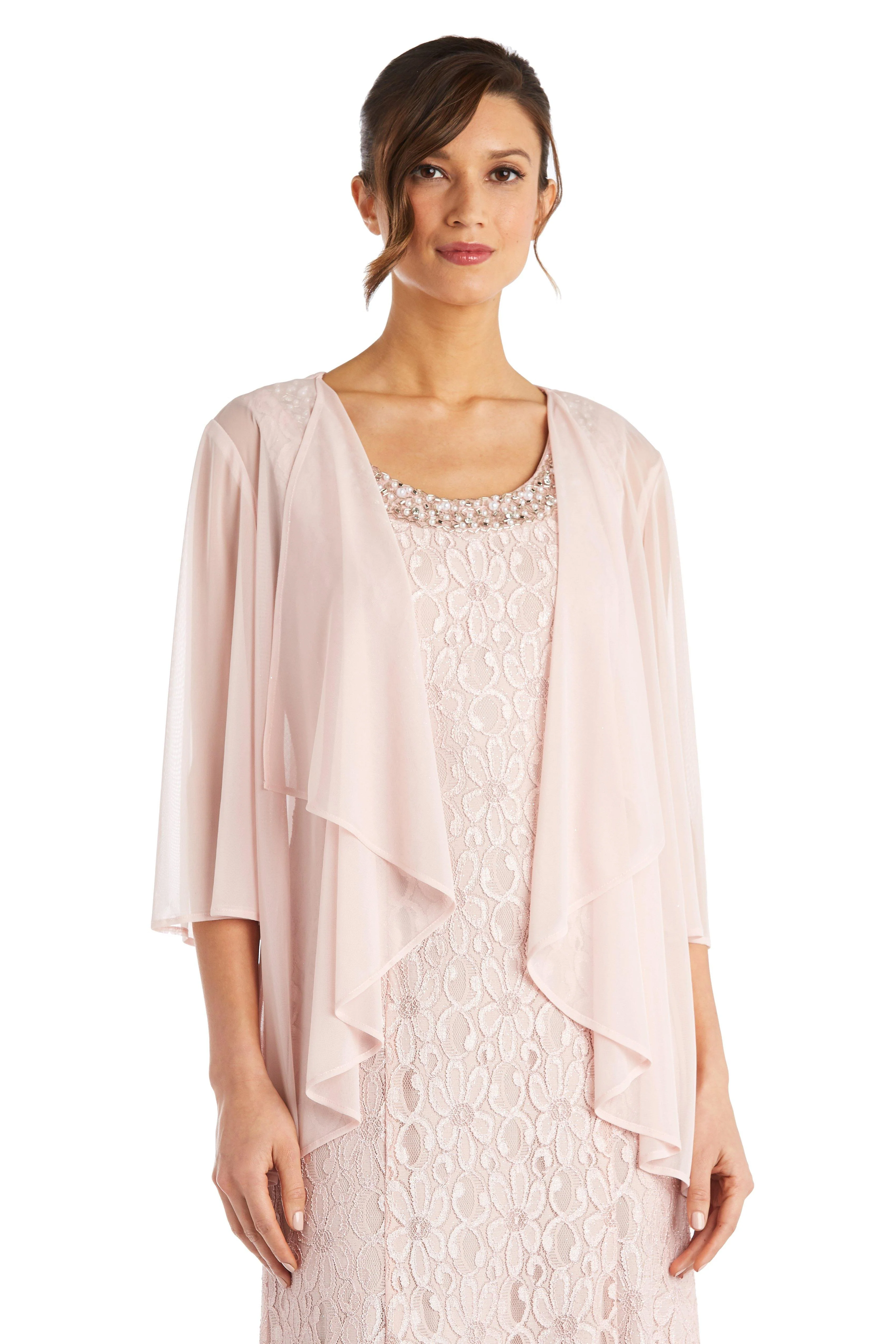 R&M Richards 2382P Long Formal Beaded Petite Dress