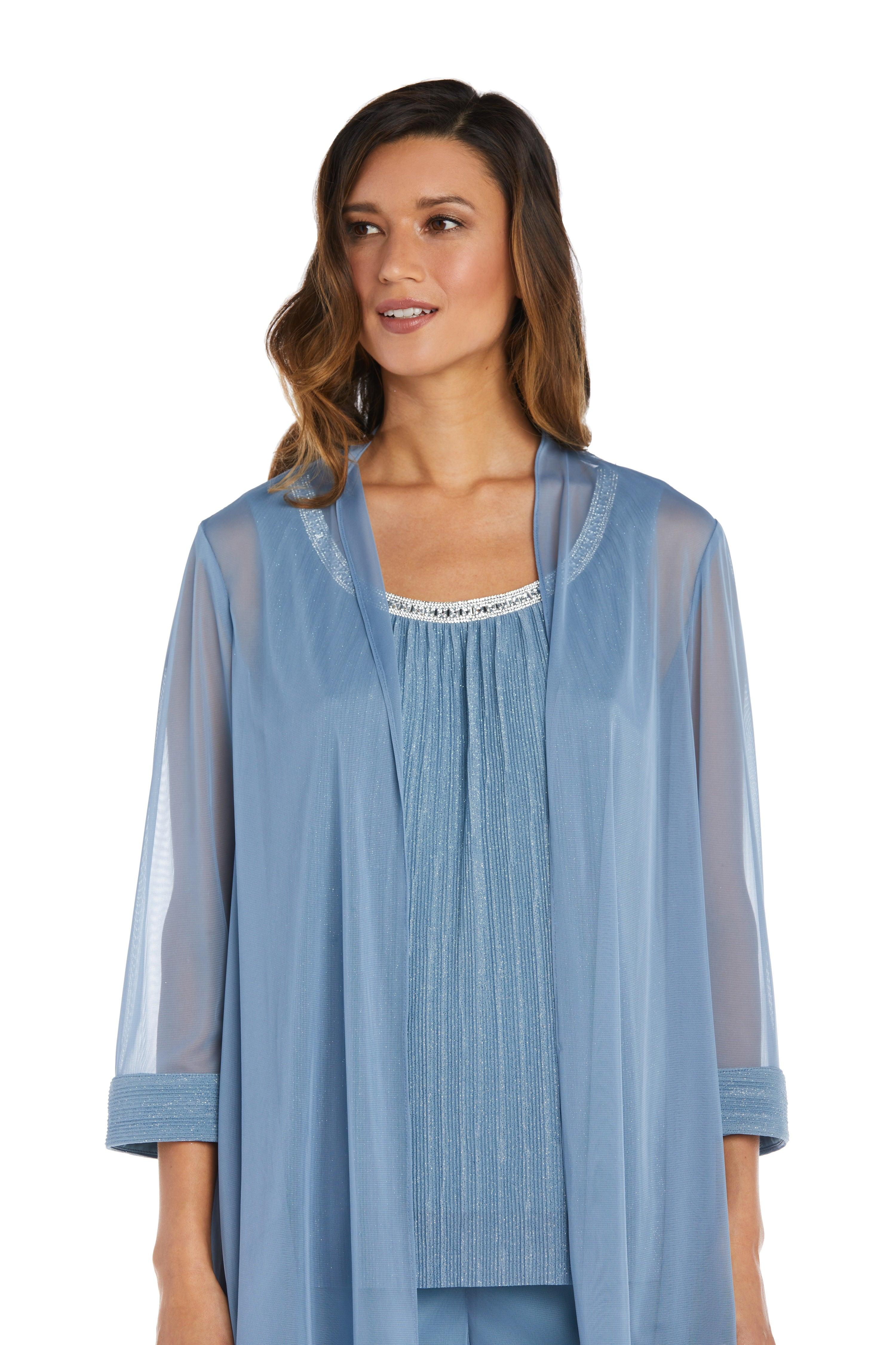 R&M Richards 2593 Long Formal Chiffon Pant Suit