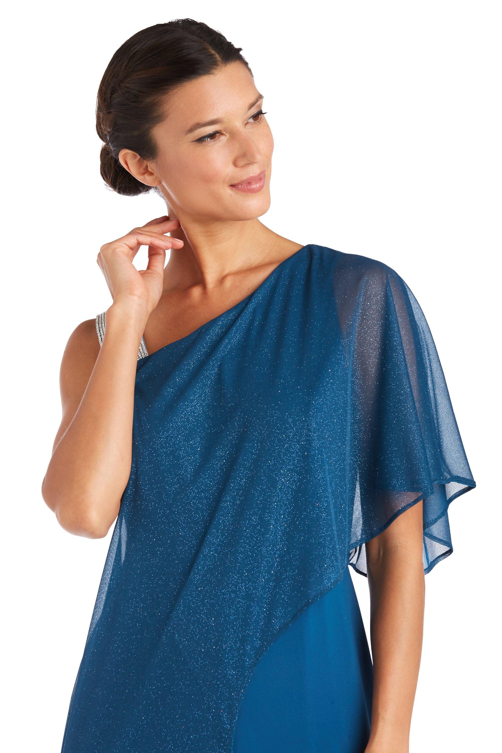 R&M Richards 7460 One Shoulder Jumpsuit