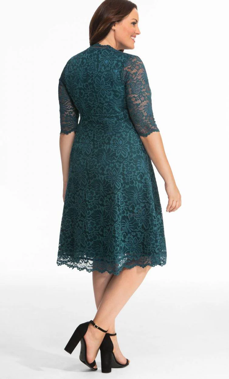 Kiyonna Short Lace Dress Long Sleeve