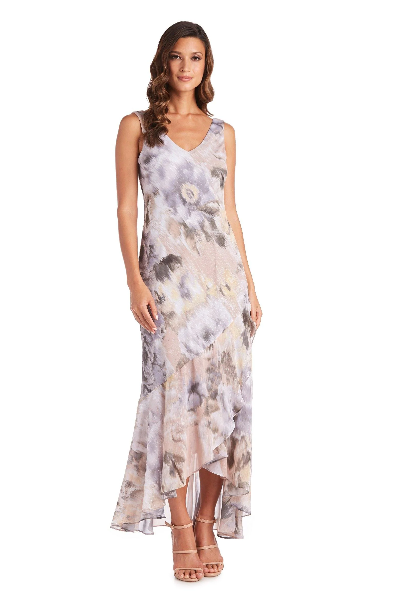 R&M Richards 7736 High Low Printed Jacket Dress