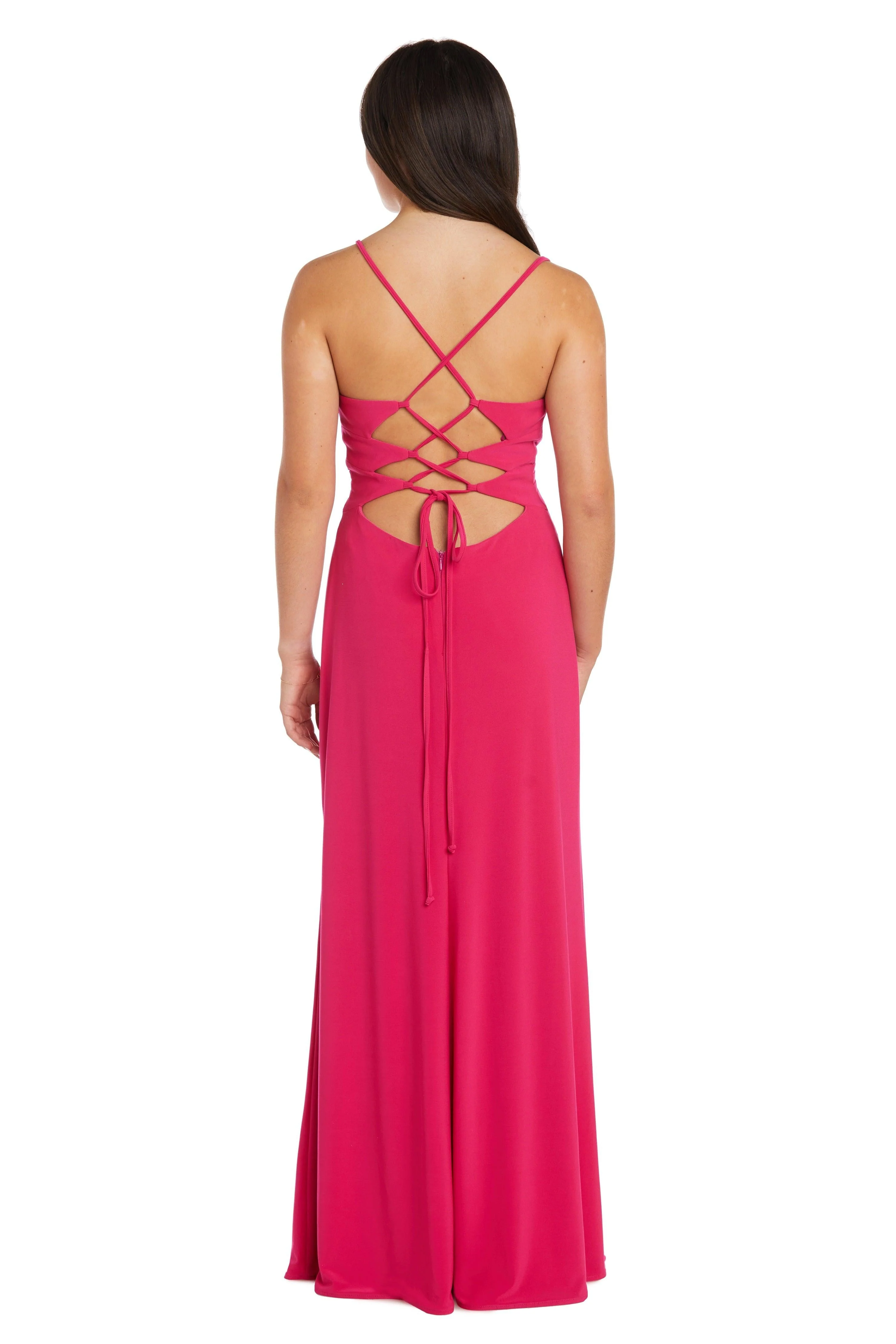 Morgan & Co 13012 Long Spaghetti Strap Prom Dress